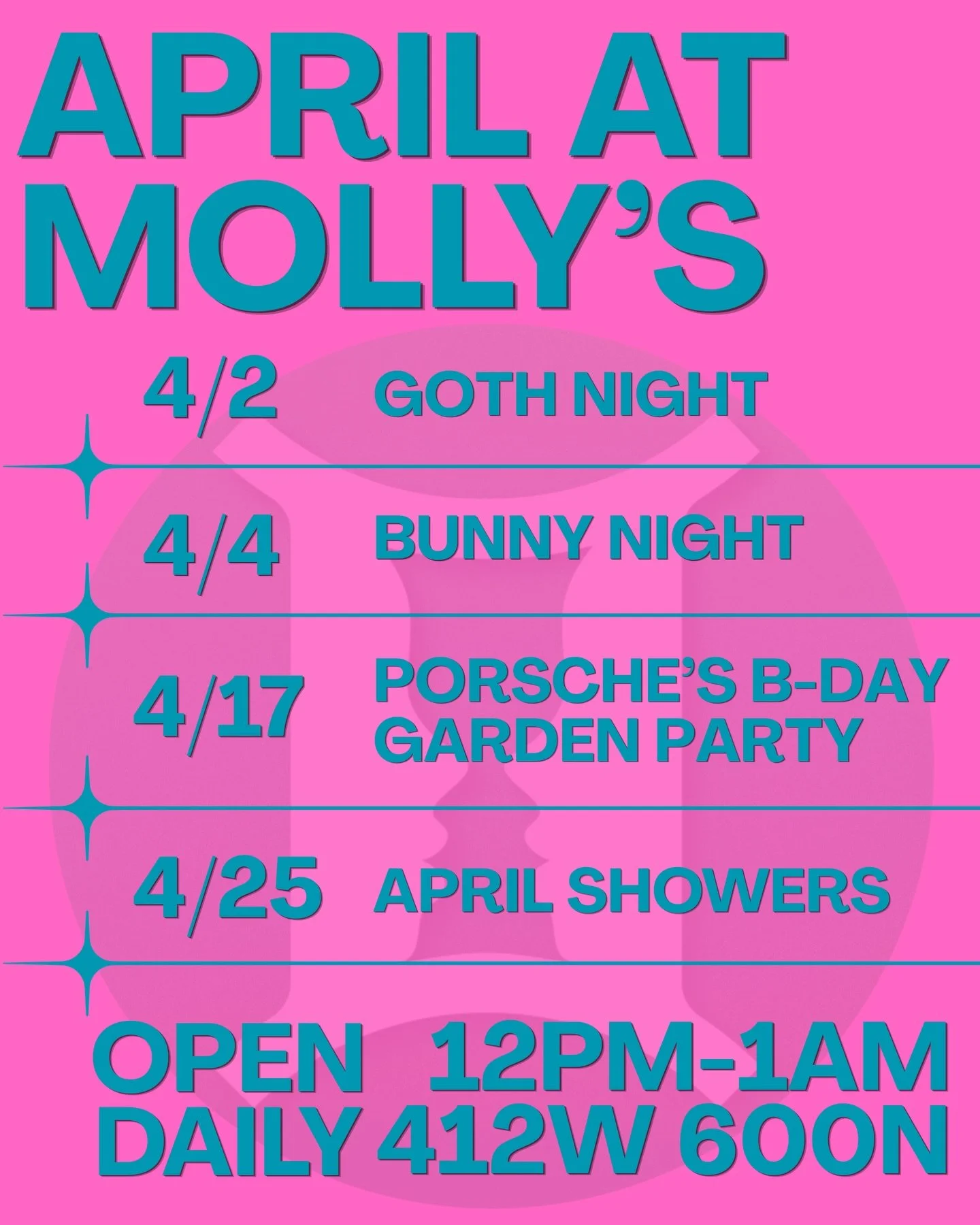 April at Molly&rsquo;s! Come catch some spring fever with us this month.