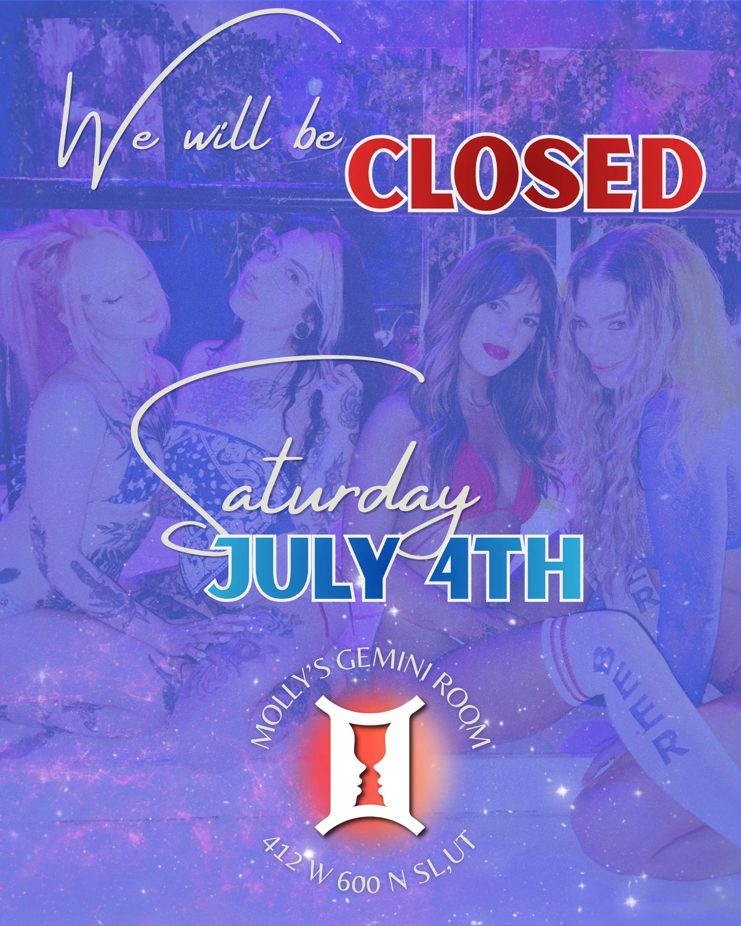 We will be CLOSED this Saturday for the 4th- but don&rsquo;t worry- we will have a STACKED lineup to you on Friday night to start off the weekend festivities!