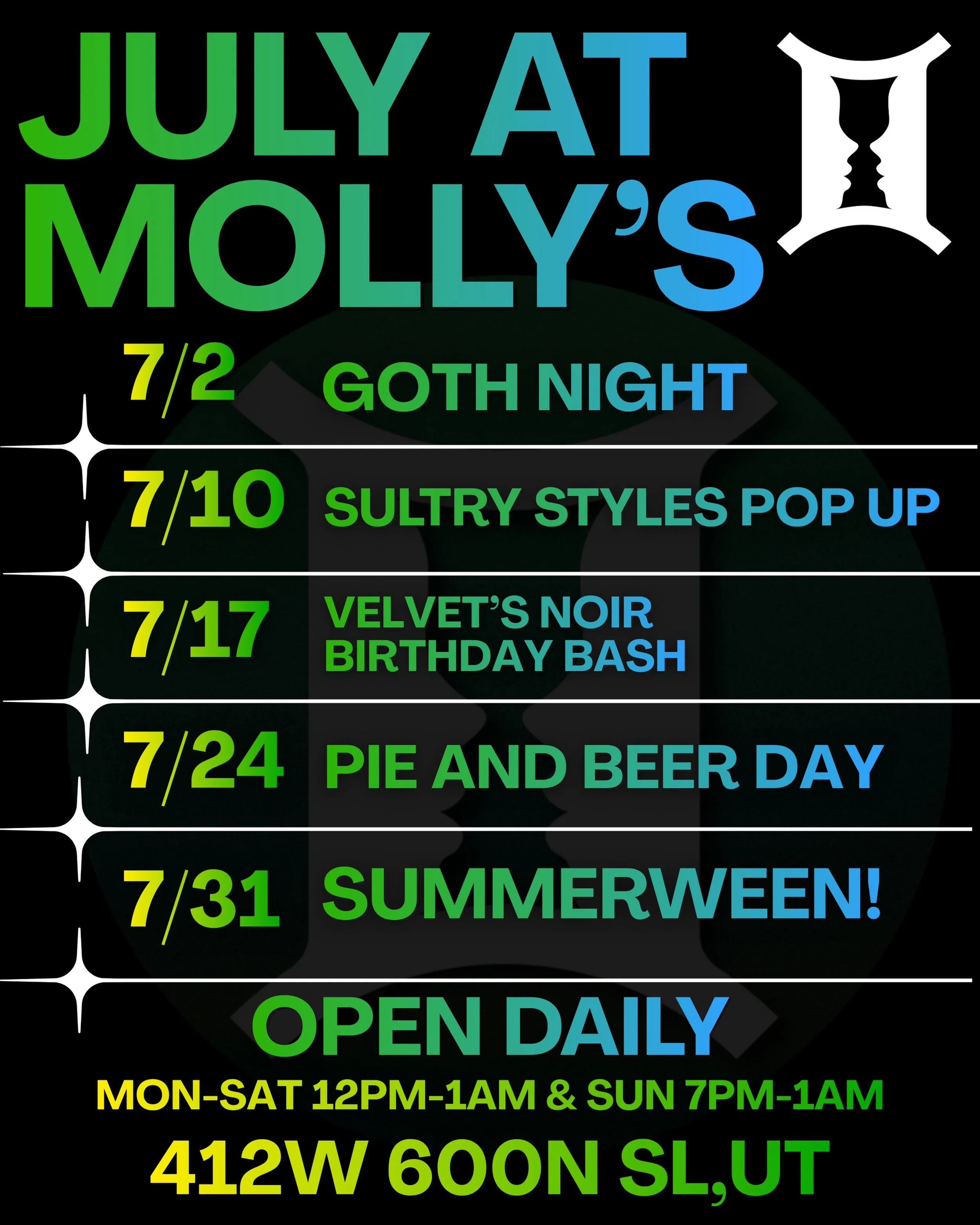 We are here for all the hot summer fun this month! Tomorrow we will be hosting @sultry.styles.ut  for a pop up from 8-10pm- Come buy your favorite dancer an outfit 😇💋