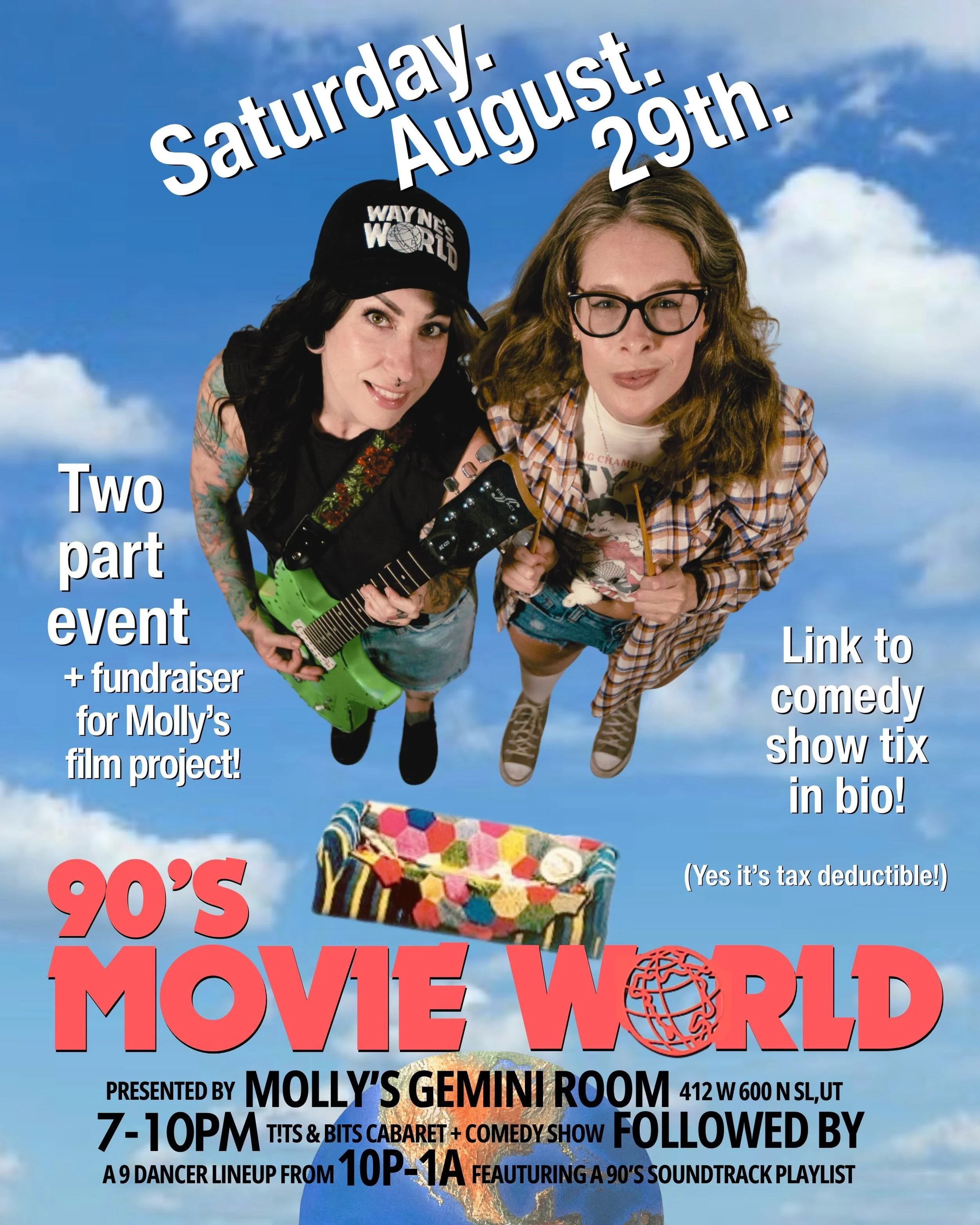 Get ready to party on! Saturday August 29th for one night only we&rsquo;re taking you to 90s Movie World! This double-feature is packed with pure nostalgia, kicking off with T!ts &amp; Bits! A comedy and cabaret show with our friends at @crowdsourced