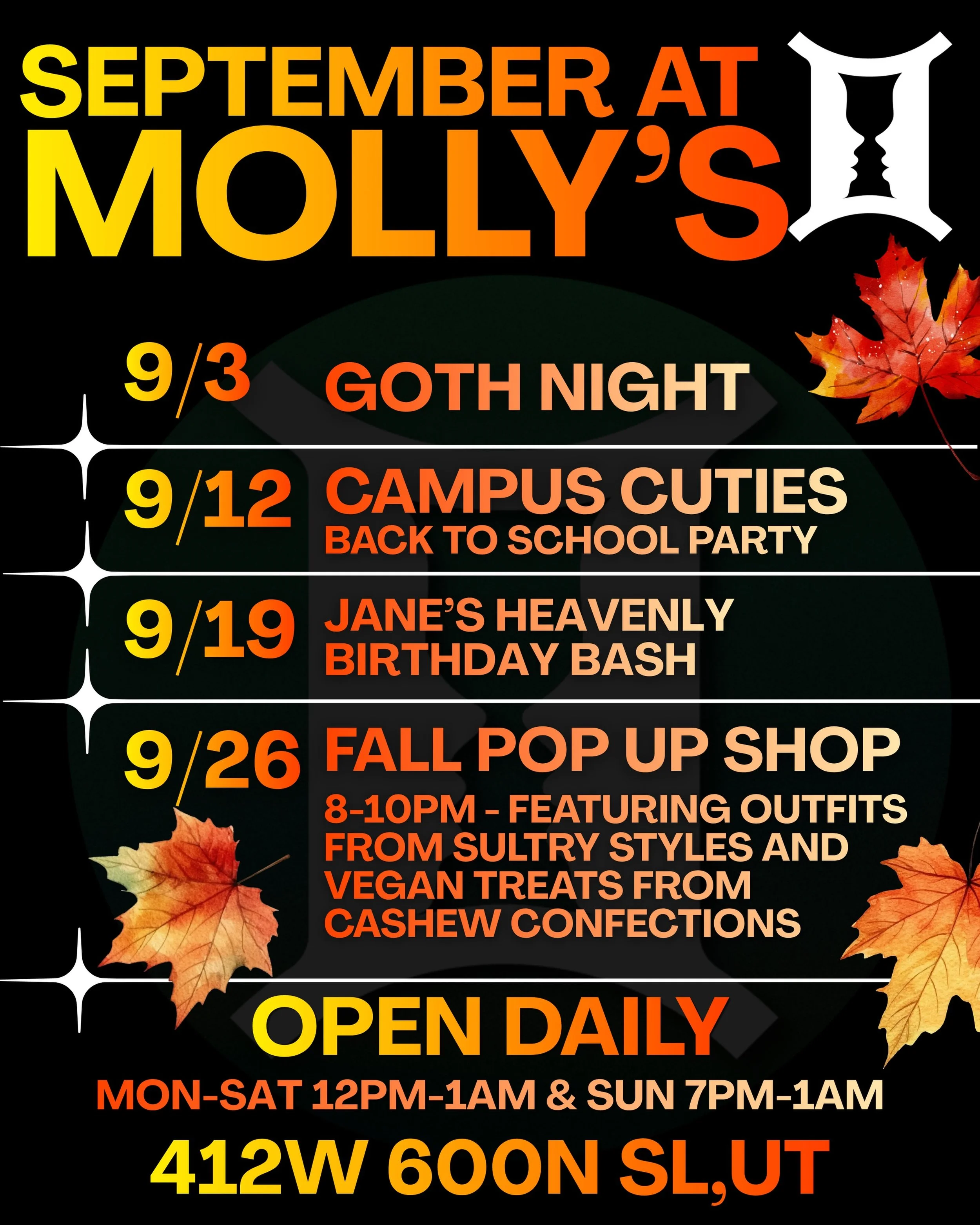 September is here! Fall events are coming all season long- this is just a warm up 😎🍁