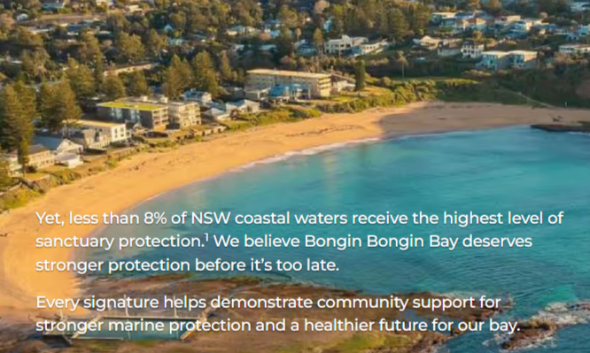 Bongin Bongin Bay Petition to Support Marine Sanctuary Status by 2027
