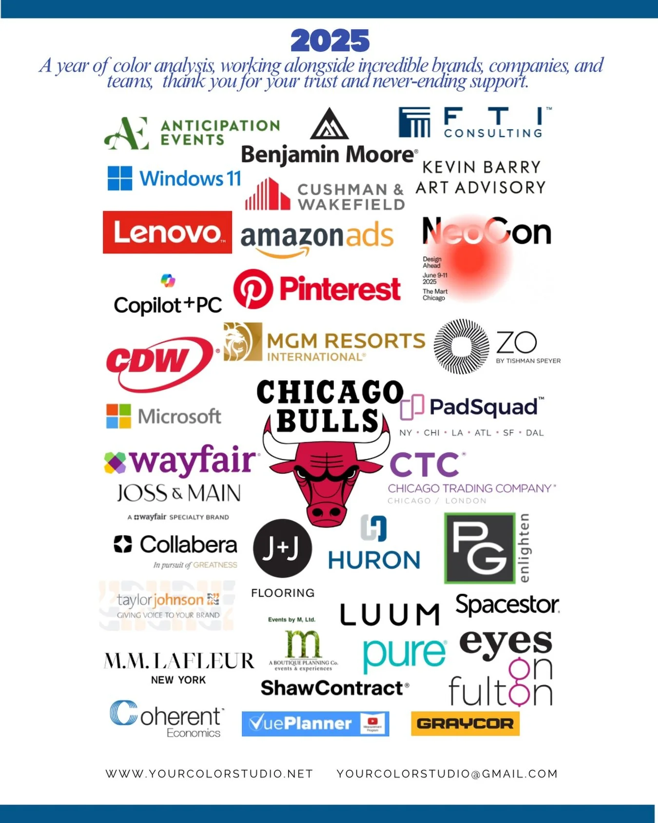 2025 was a year filled with color, connection, and collaboration 💕

We had the honor of working alongside incredible brands, companies, and teams, each one trusting us with their colors and their people. Thank you for the continued support, trust, a