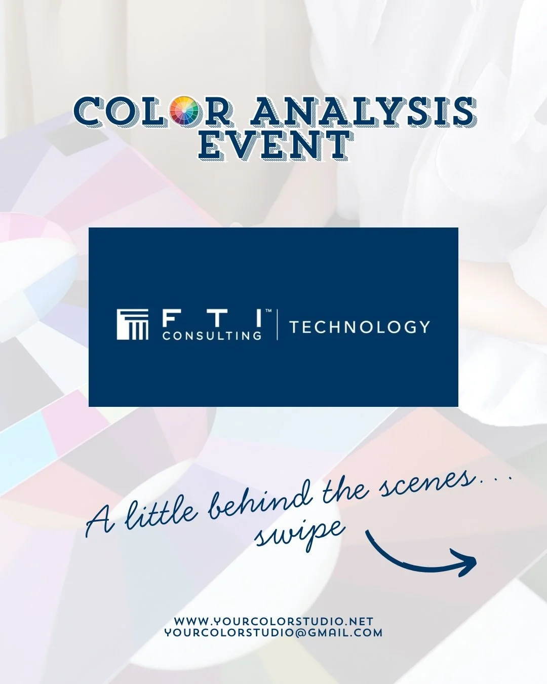 So grateful for the opportunity to bring color analysis to the team at FTI Consulting ✨
One of our favorite types of team experiences to host &mdash; fun, interactive, and confidence-boosting.

For Groups/Event, feel free to send us a message or emai
