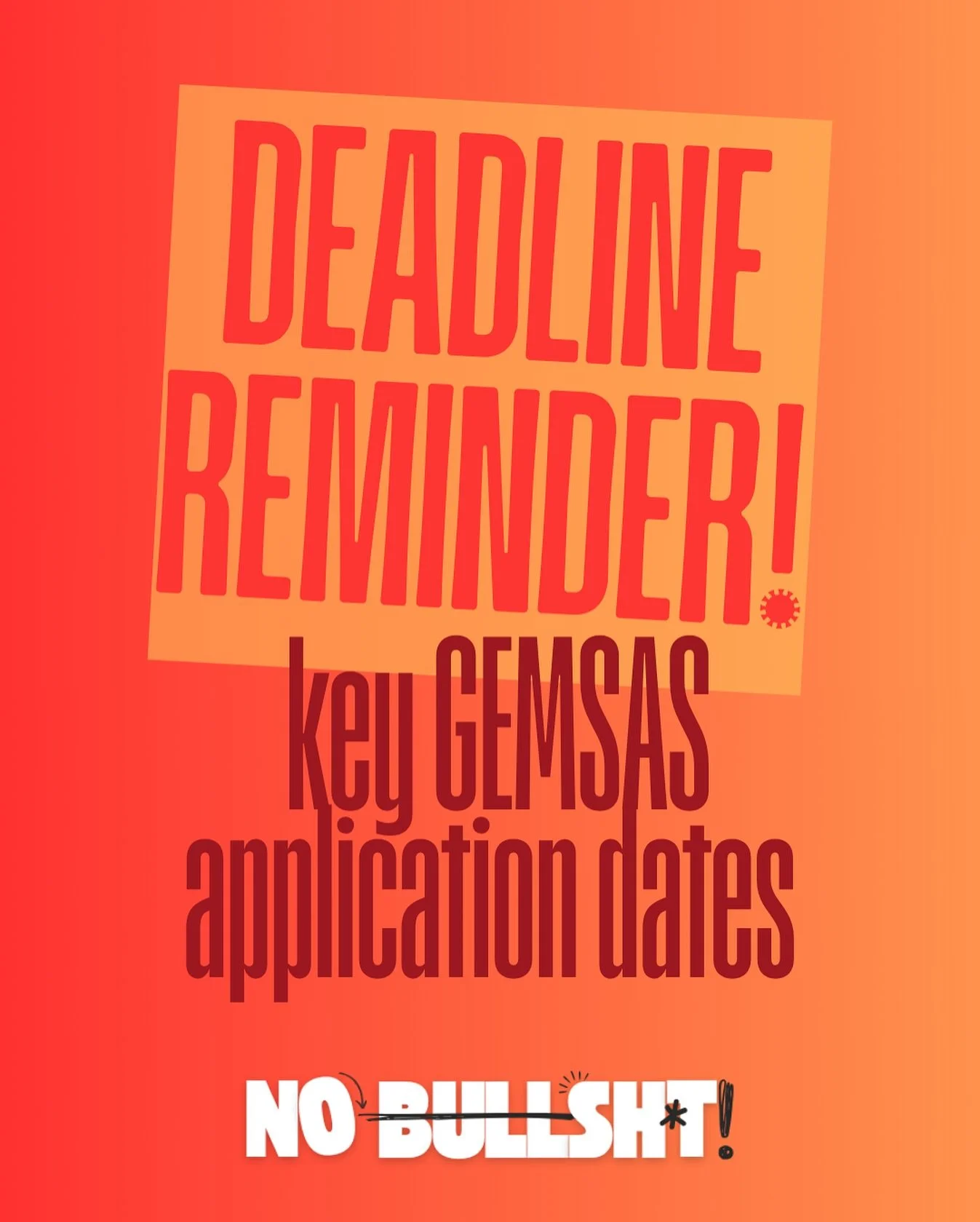 ⏰ Mark your calendars!

Thinking about applying to med school next year?

These are the key dates every med hopeful needs to strategise around👇

- Jan: GAMSAT registration deadline
- Feb/March: GAMSAT sitting
- March-June: CASPER sitting (eligible u