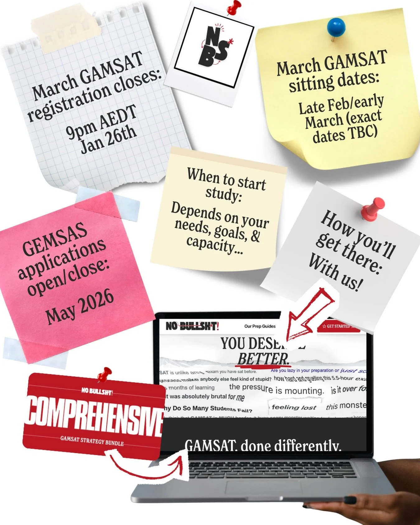 Thinking ahead to 2026? Your next move is waiting for you 🩺

GAMSAT registration opens in November, the March sitting rolls around fast, and before you know it: GEMSAS applications are open again. 

You can find official info in the ACER &amp; GEMSA