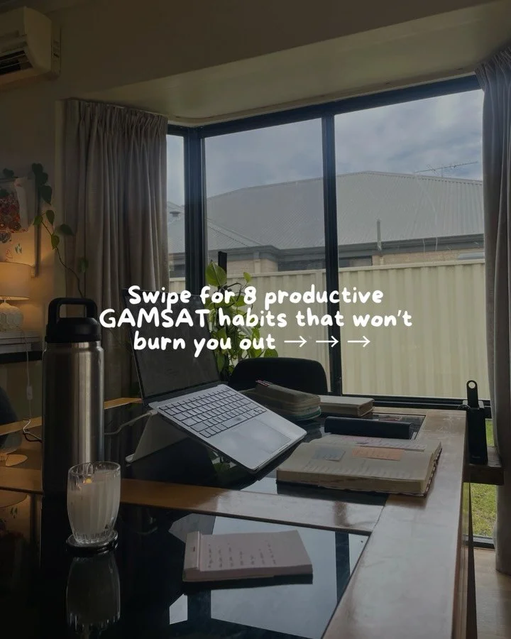 Swipe for study habits that actually get you to exam day ➡️
(And won&rsquo;t burn you out, we promise!)

#studyhabits #gamsatstudy