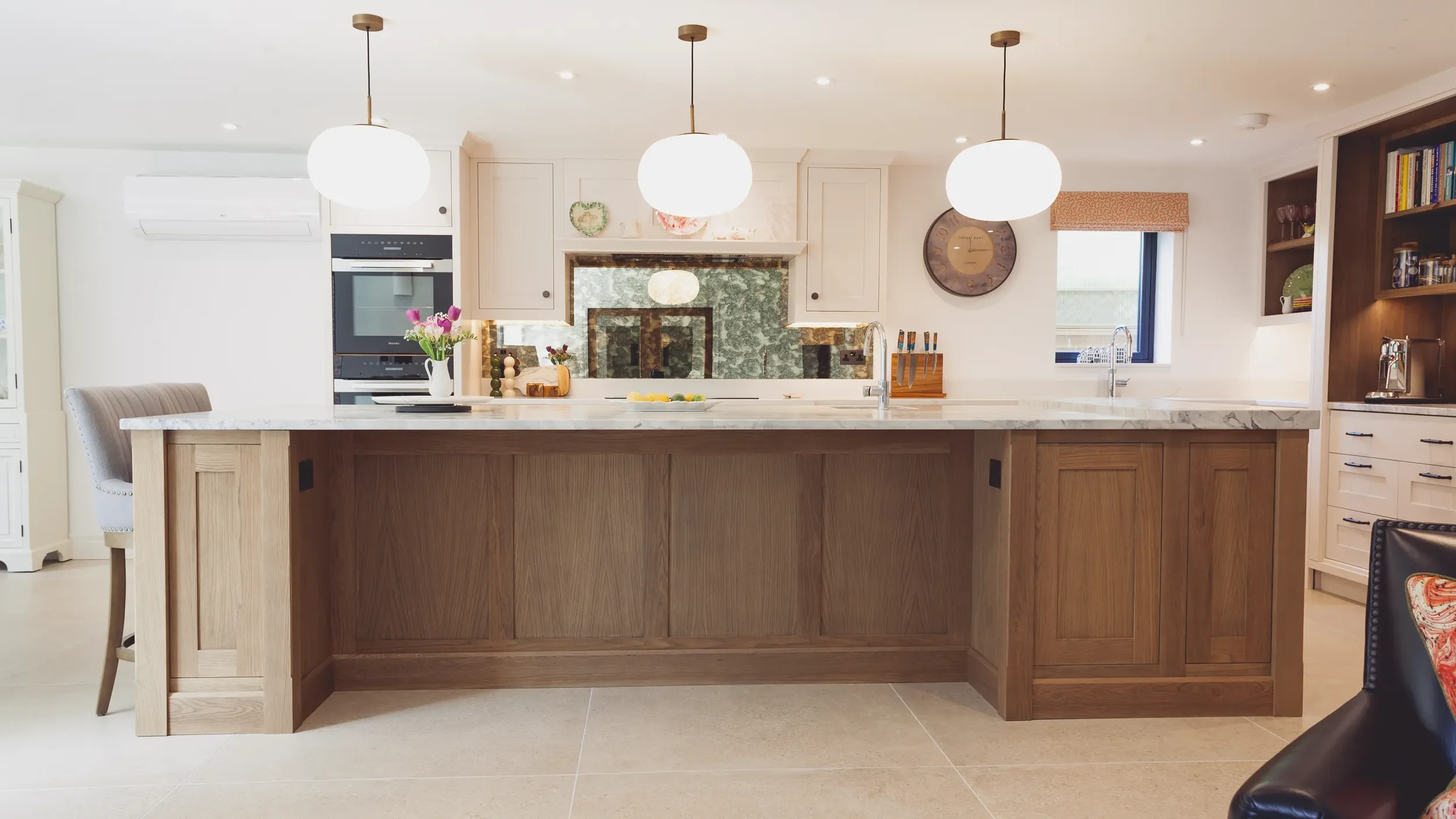Juniper Workshop Bespoke Traditional Shaker Kitchen Stained Solid Oak Island Marble Cottage Farmhouse (33).webp