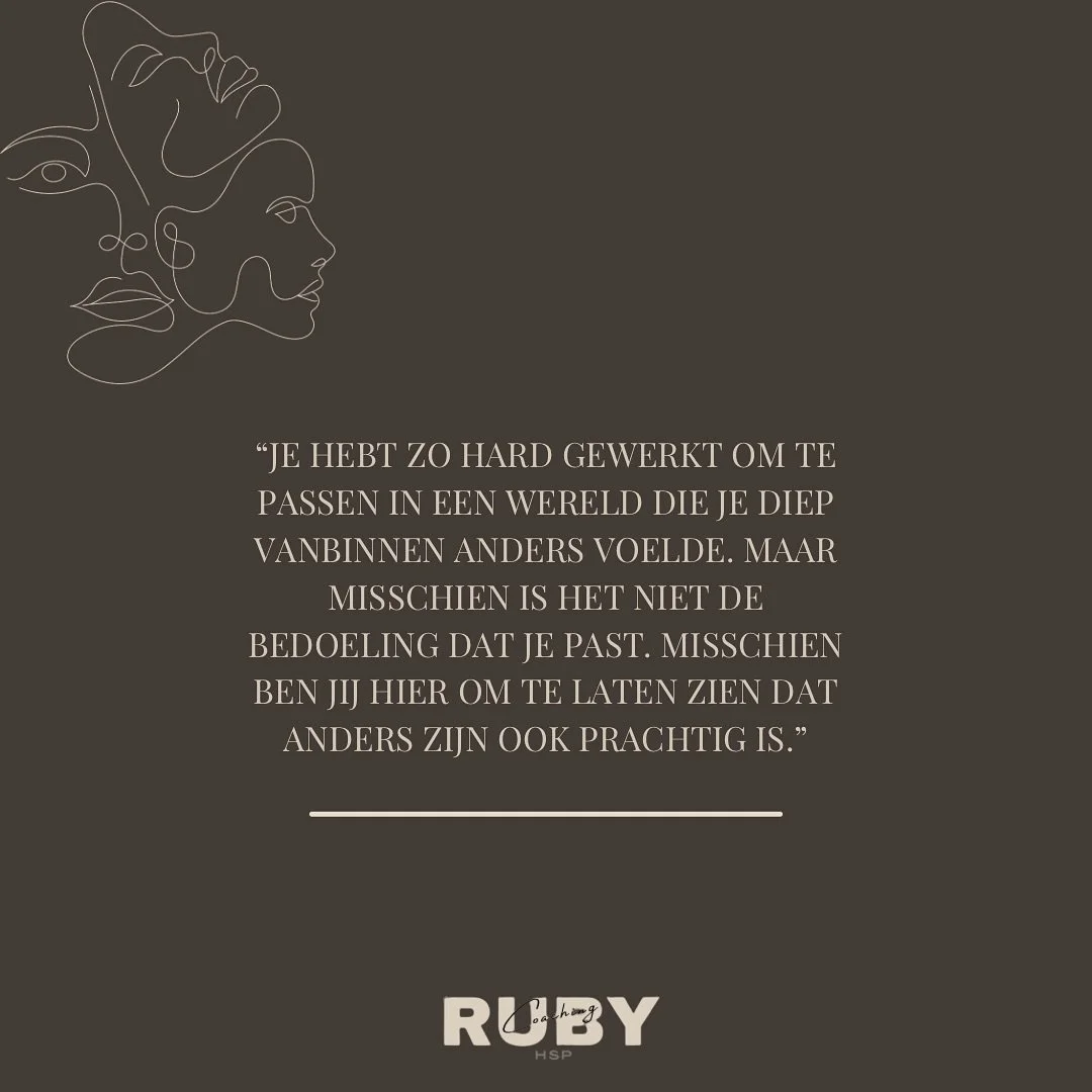 &quot;Ik dacht lang dat er iets mis met me was&hellip;&rdquo;

Ik voelde zoveel, dacht overal diep over na en was vaak uitgeput na sociale situaties.
Dus ik ging harder werken. Meer aanpassen. Minder voelen.
Alleen maar om erbij te horen.

Tot ik ont