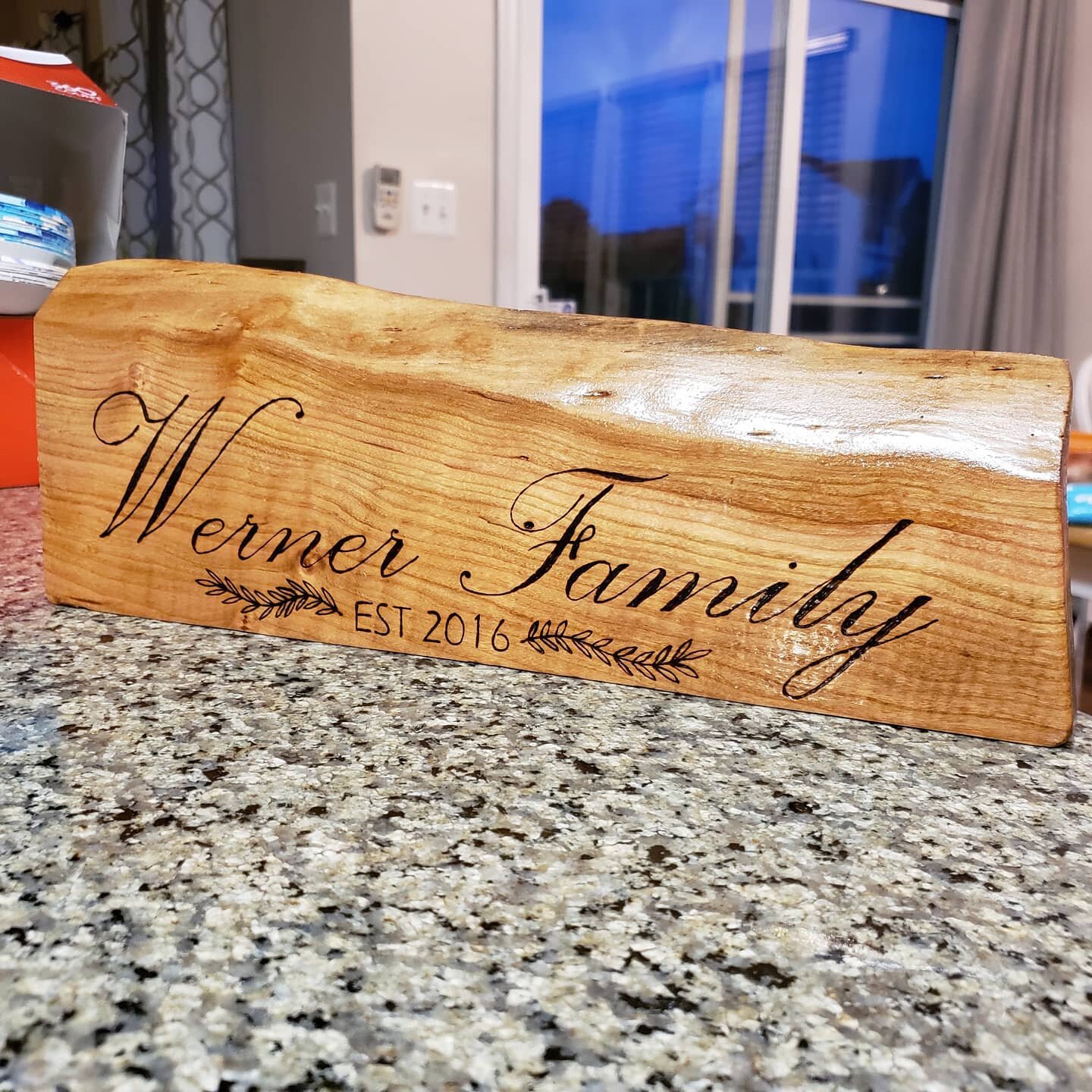 This little piece was burned onto a cherry wood scrap and then shellacked for a beautiful finish 😍