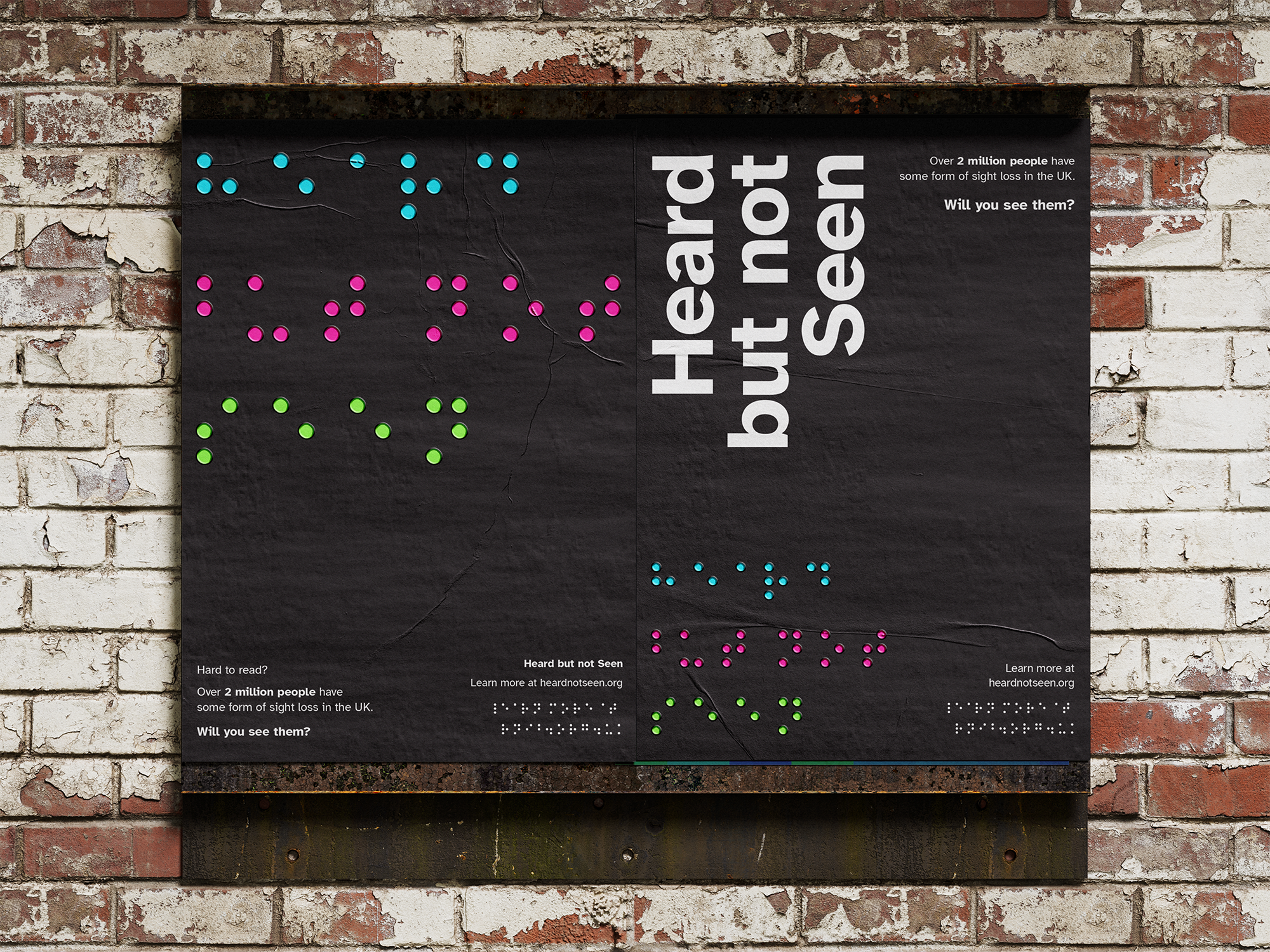 Real world poster application, demonstrating embossed braille