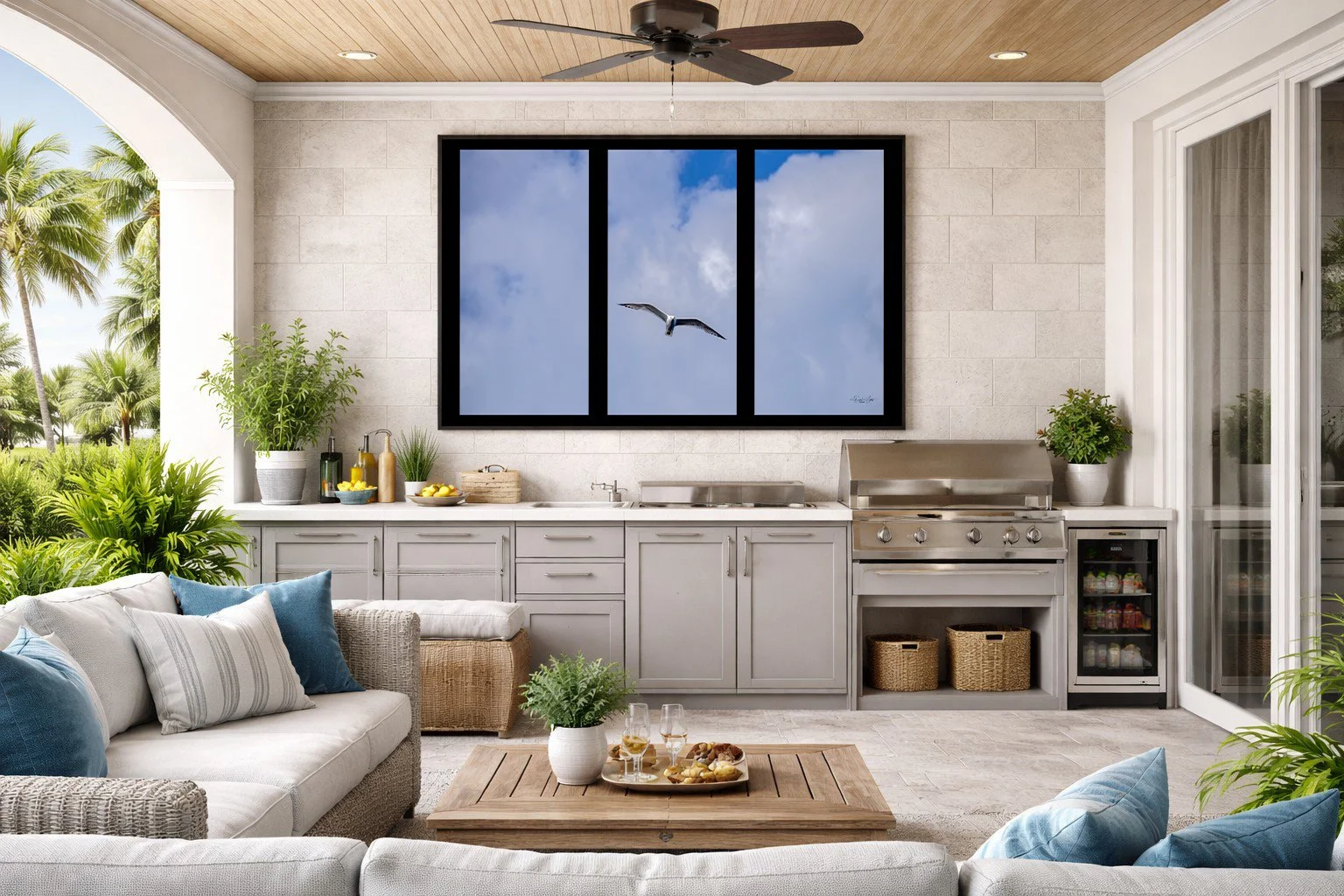 Triptych Sea Gull 50 x 60