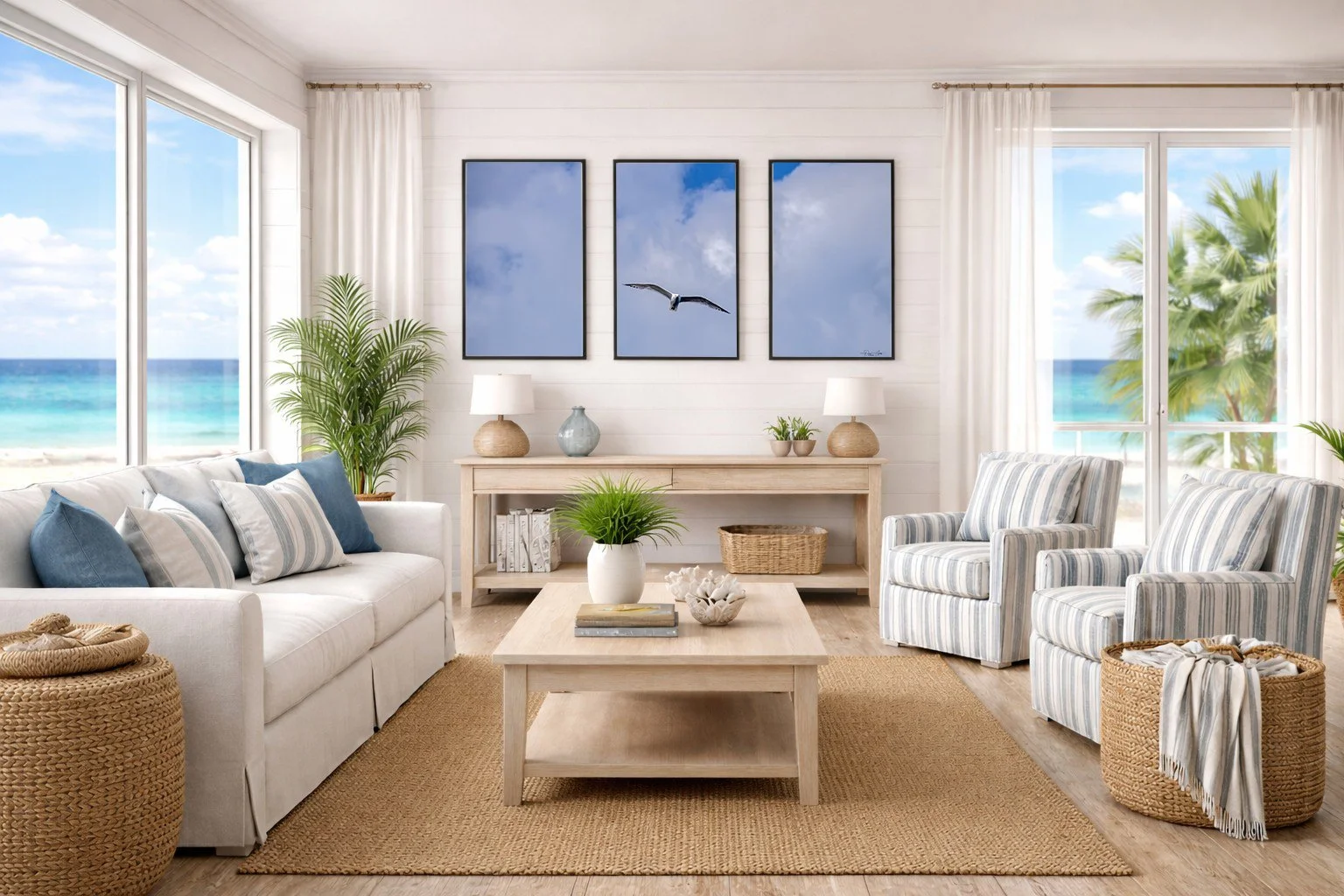 Triptych Sea Gull 12 x 18 each (three panel set)