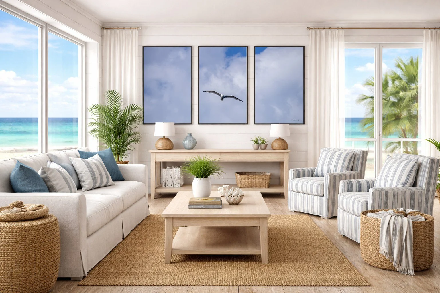 Triptych Sea Gull 16 x 24 each (three panel set)