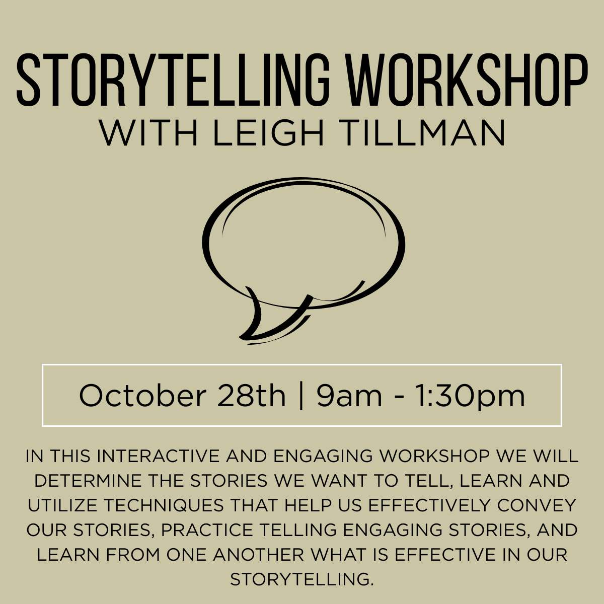 Storytelling Workshop with Leigh Tillman