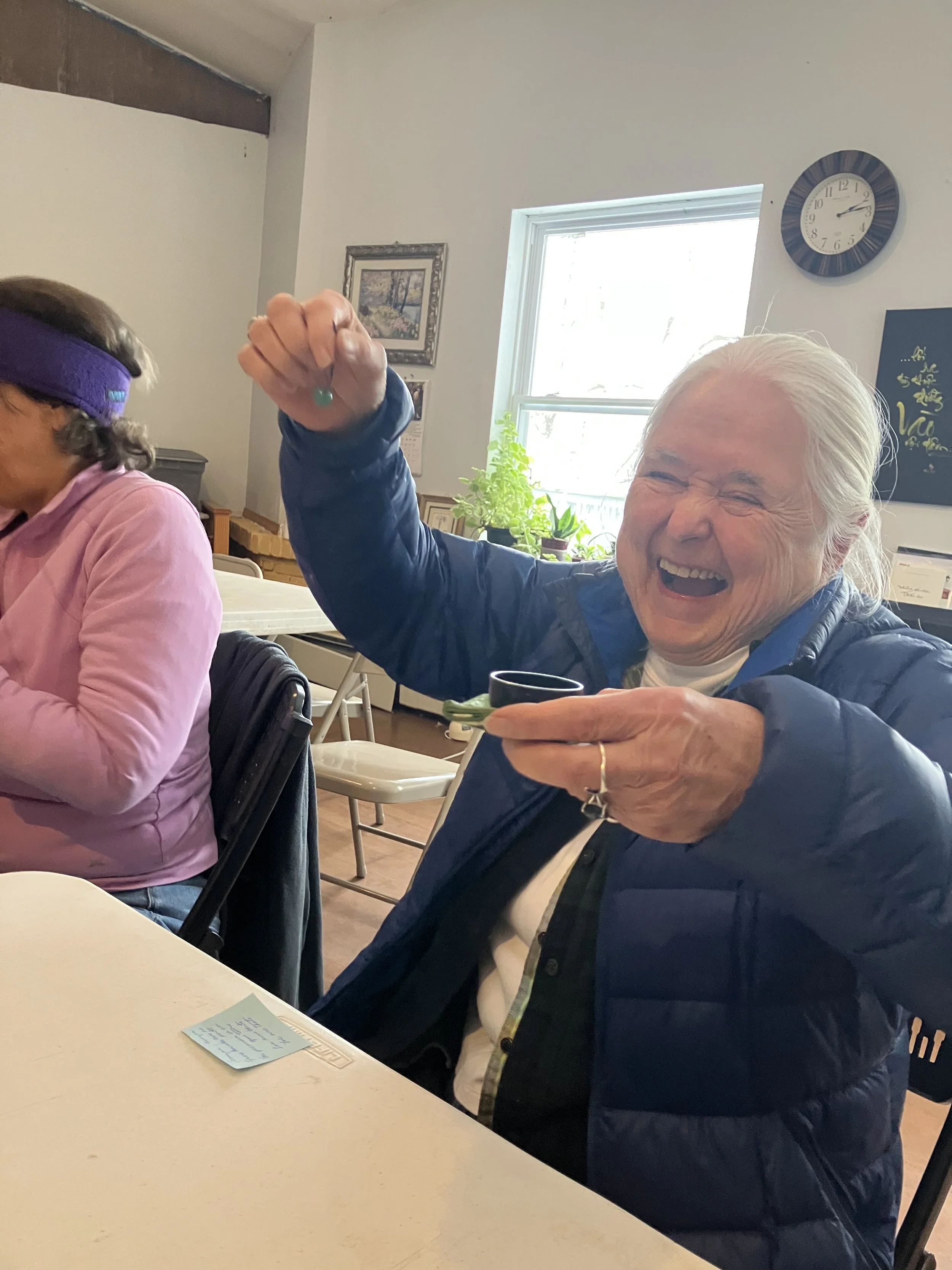 Sounding the teeny tiny bell makes eveyone happy!