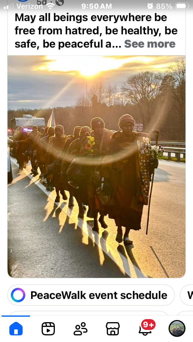 The monks from the Dhammacetiya practice center in Texas passed through Greensboro on their 2,800 walk from San Antonio, Texas, to Washington, D.C.
