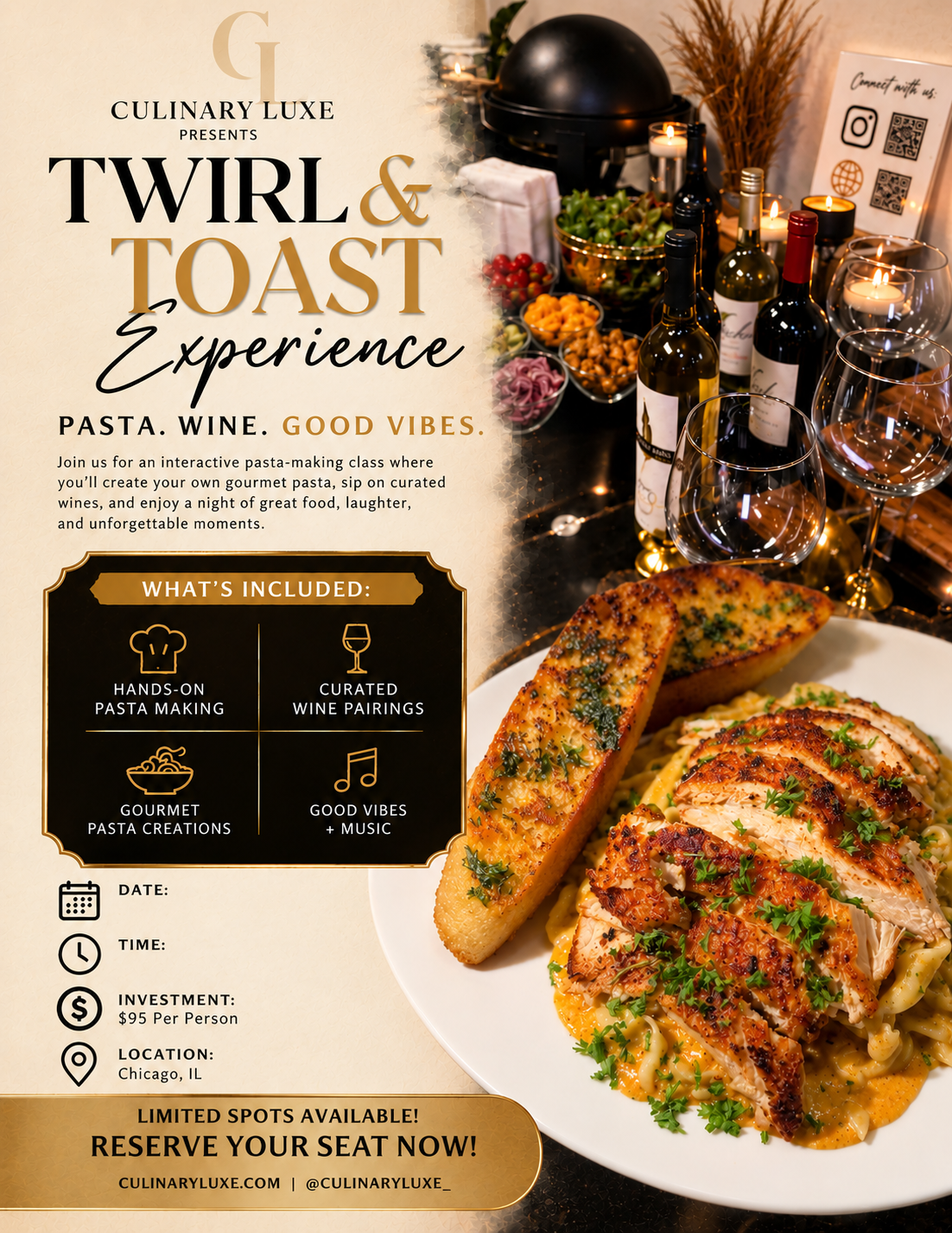 🍷 Twirl & Toast Experience (Pasta) 10/18 Sold Out