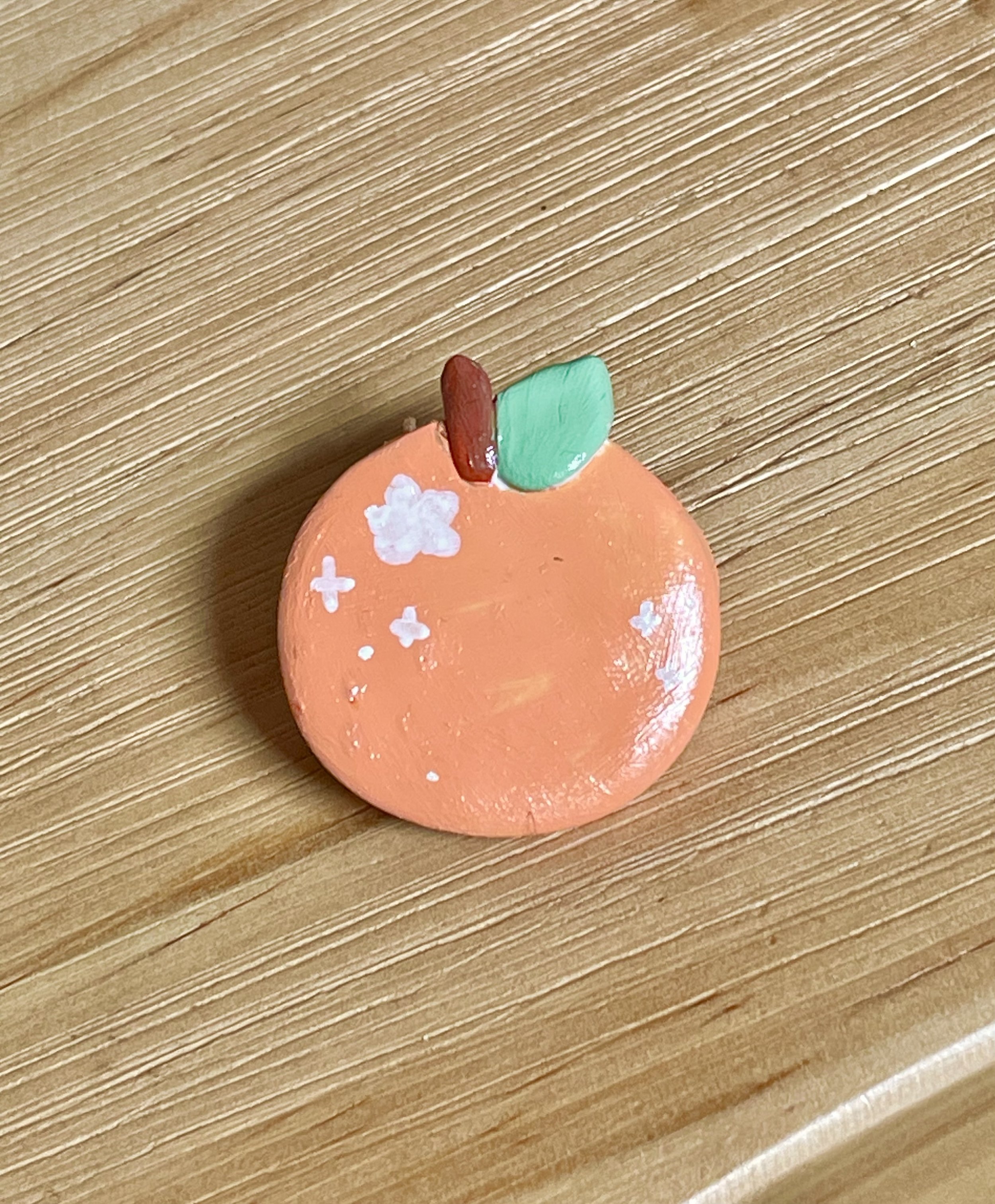 orange clay pin