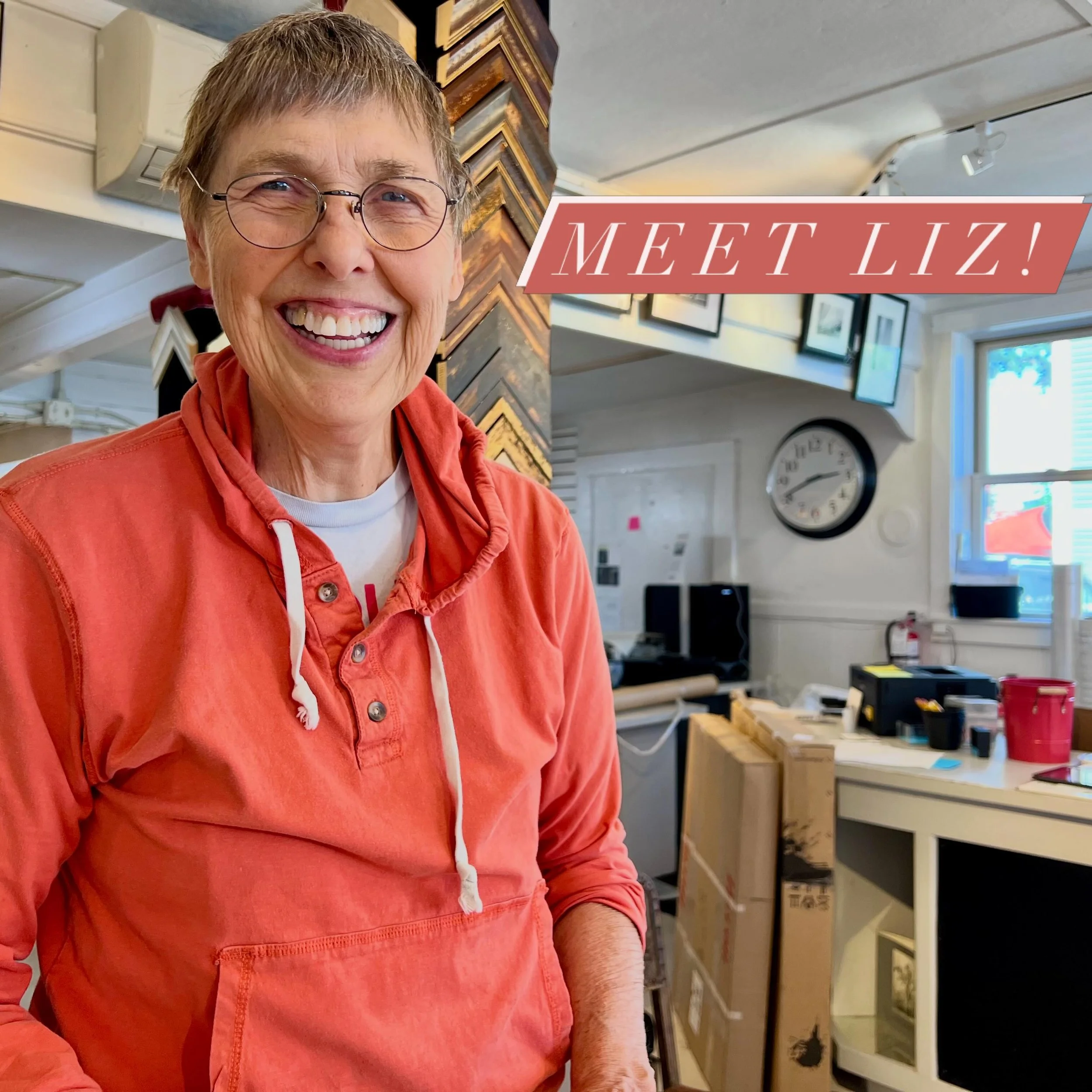 I am thrilled to introduce the staff at 51art! Such an amazing team, working behind the scenes to bring your custom framing vision to life.

Meet Liz, a renowned Plein Air Painter. She is with the team year round. 

Please stop in and meet everyone w