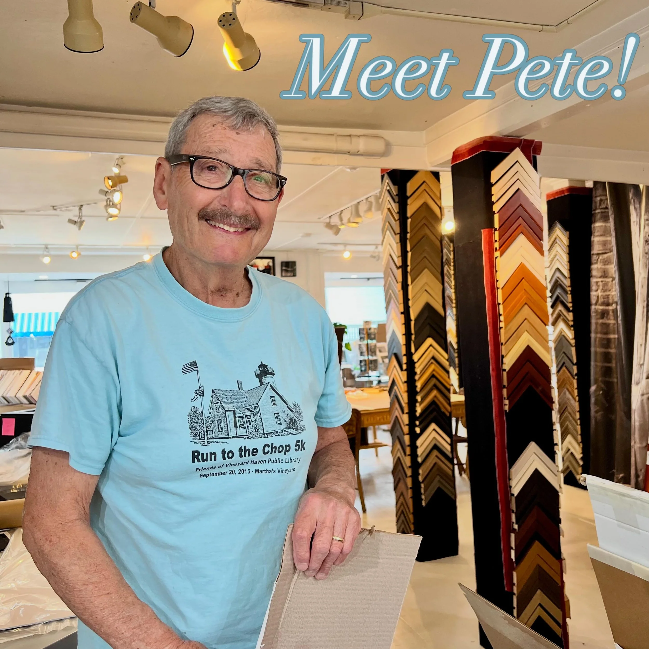 I am thrilled to introduce the staff at 51art! Such an amazing team, working behind the scenes to bring your custom framing vision to life.

Meet Pete, a woodworker for over 50 years and retired middle school shop teacher. He is with the team year ro