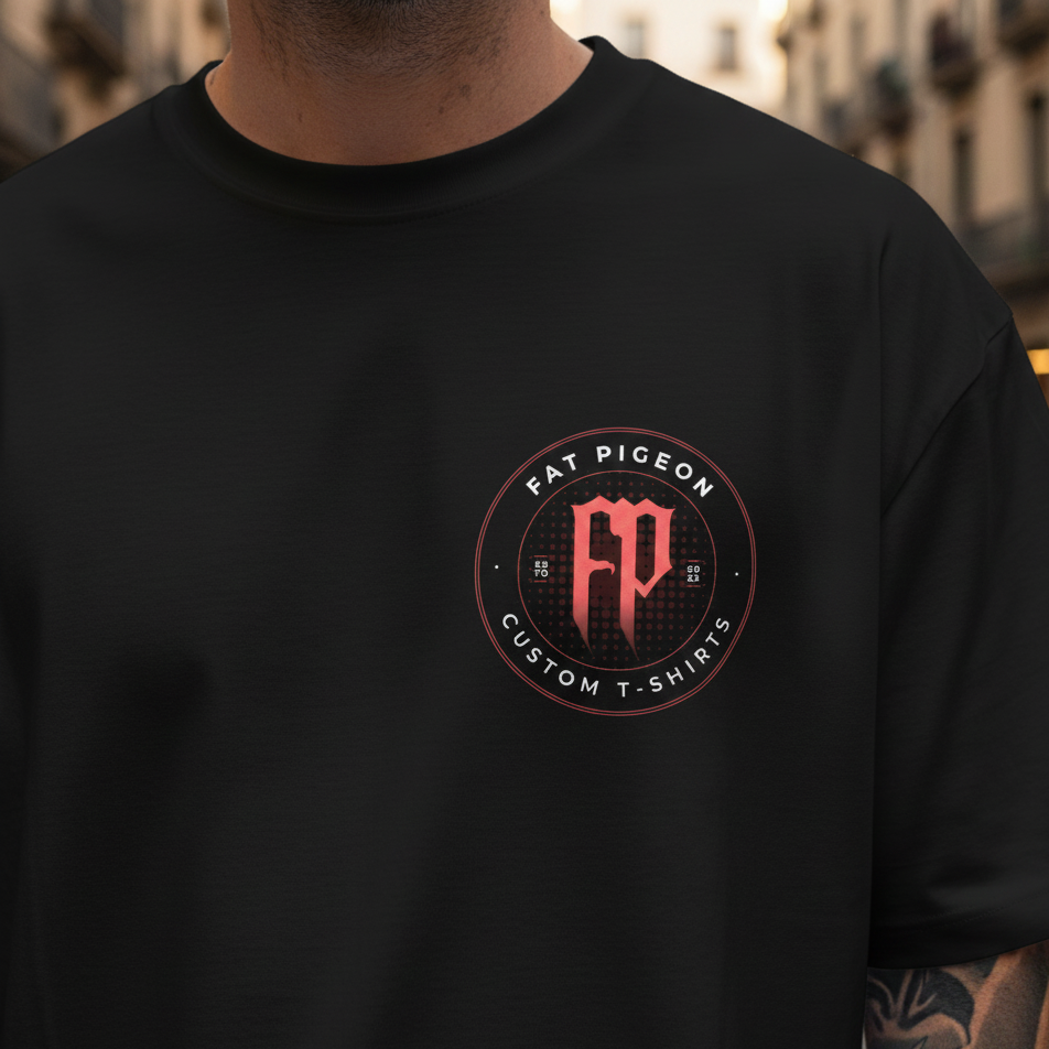 IRON MARK graphic t-shirt by Fat Pigeon BCN featuring industrial-inspired circular badge logo