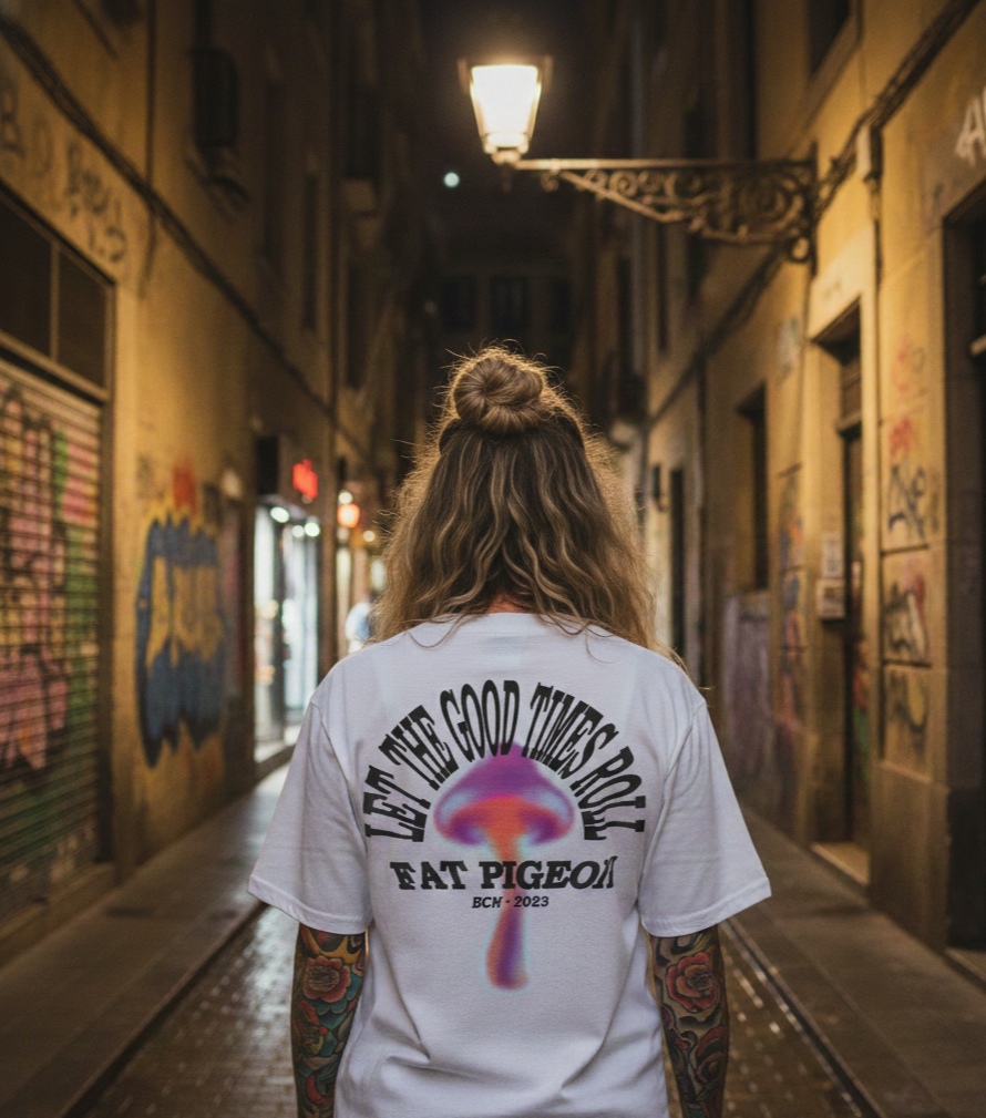 Retro Goodtimes Roll vintage graphic streetwear t shirt by Fat Pigeon BCN
