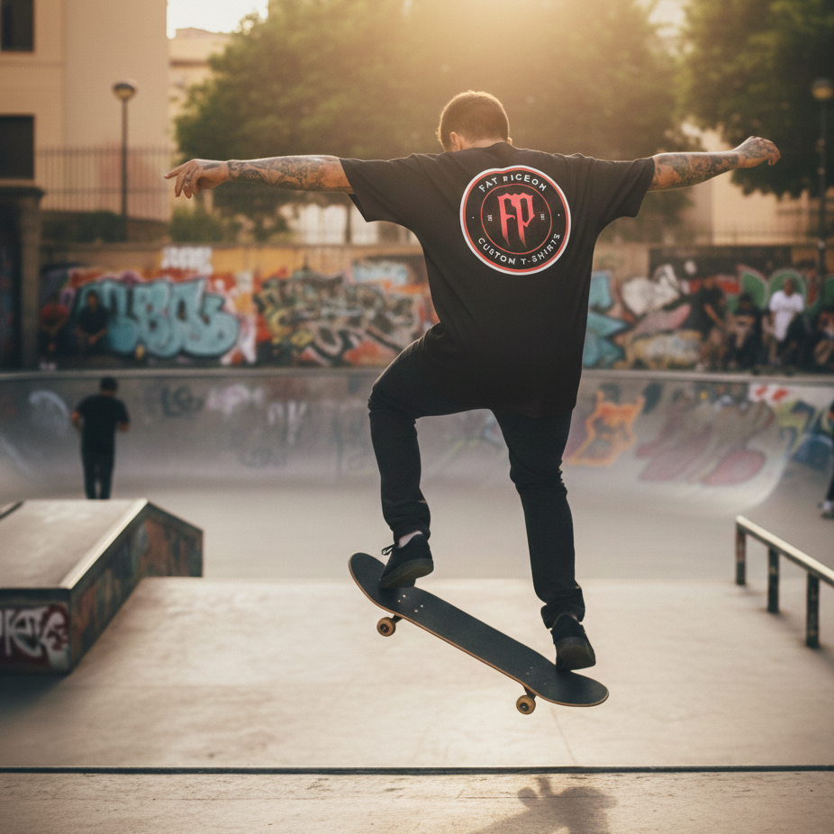 IRON MARK graphic t-shirt by Fat Pigeon BCN featuring industrial-inspired circular badge logo