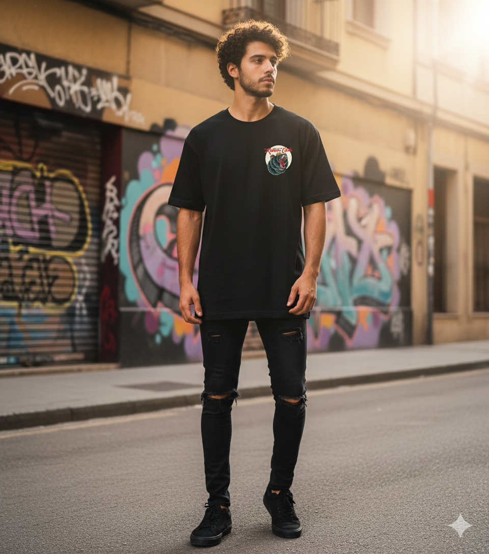Karma Club positive vibe graphic streetwear t shirt by Fat Pigeon BCN