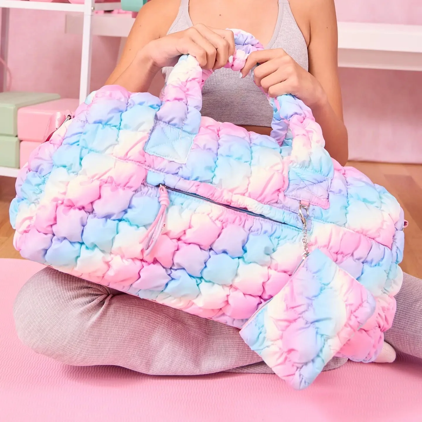 Quilted Scrunchie  Duffle Bag