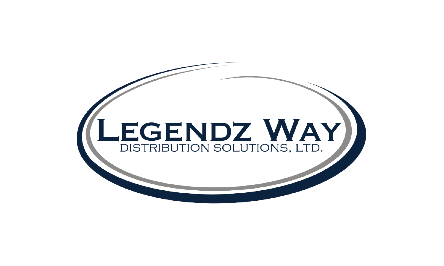 Logo of Legendz Way Distribution Solutions, Ltd. featuring navy blue, gray, and white colors with the company's name inside an oval shape.