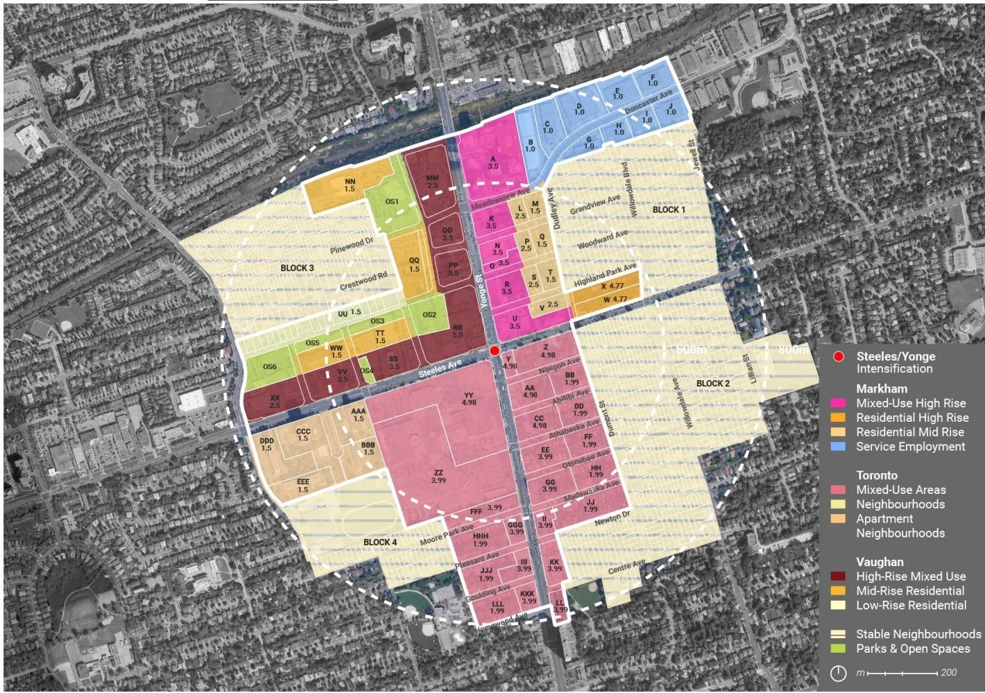  Steeles / Yonge Station Area Intensification Map 