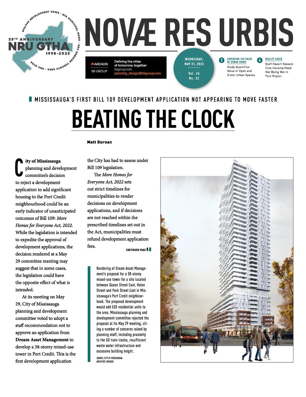 NRU Publishing Article covers Mississauga's Planning and Development Committee's recent decision for a development application in Port Credit.