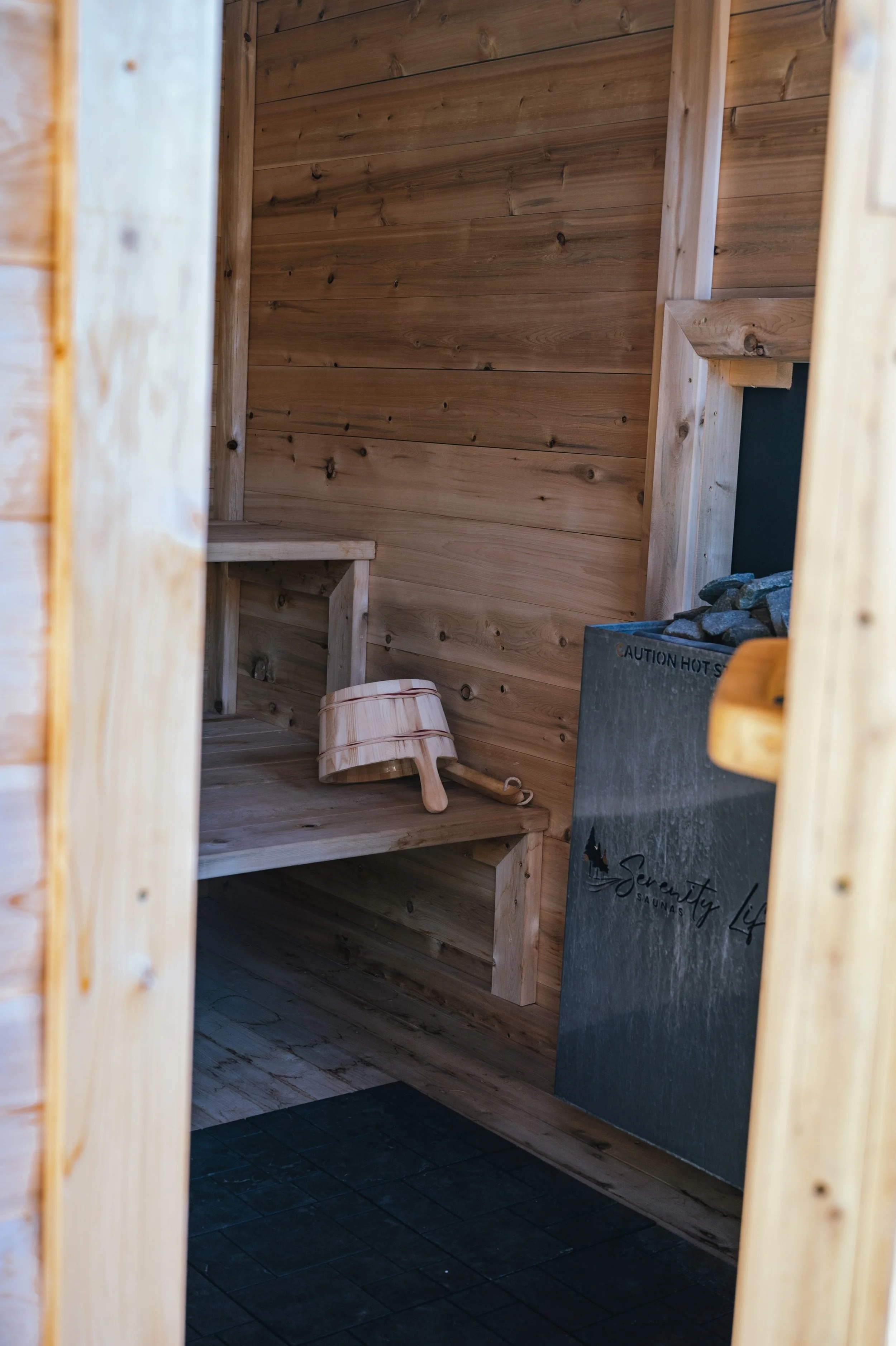 Inside sauna