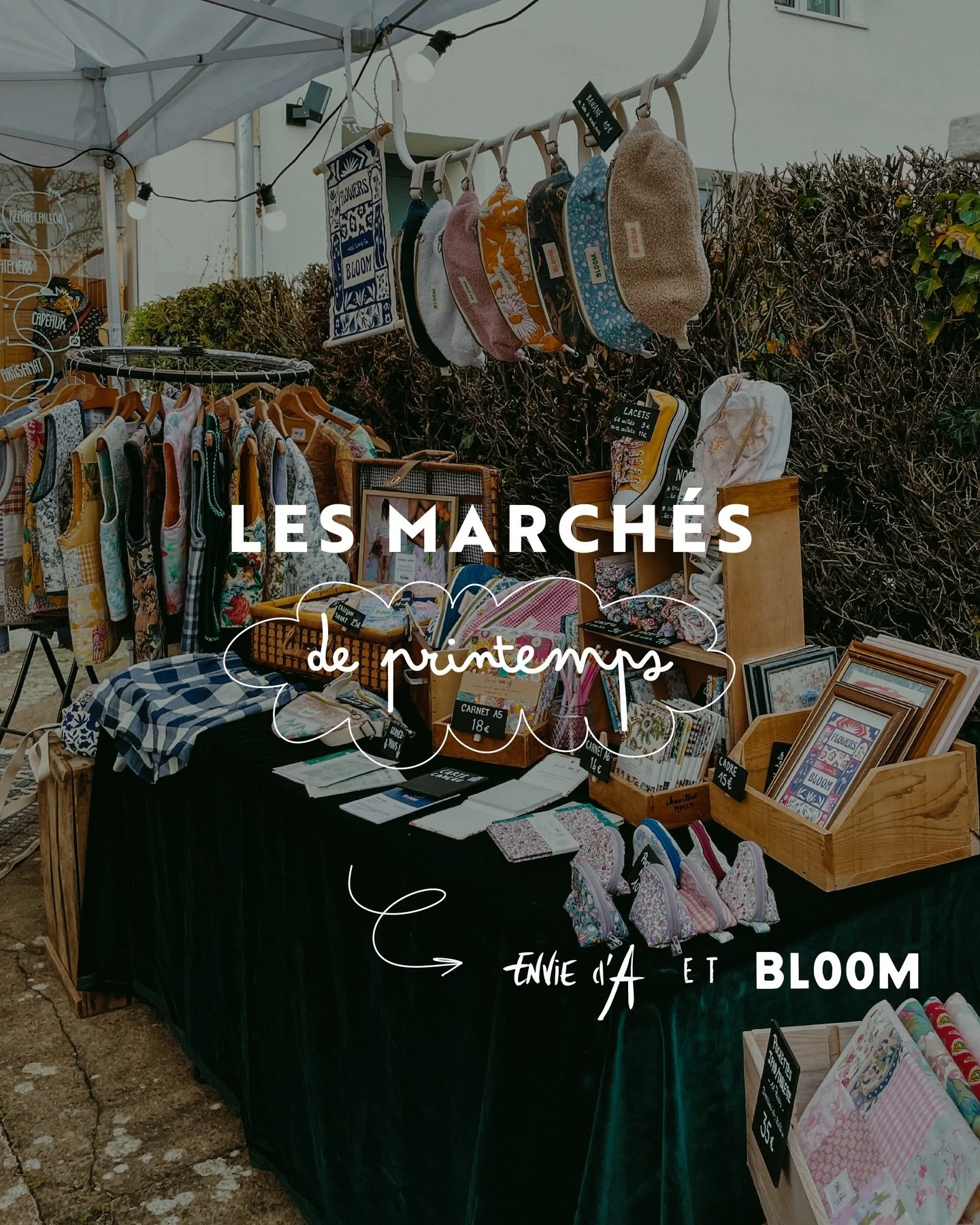Agenda de nos march&eacute;s de printemps 🌸☀️

Comme toujours sur les march&eacute;s en duo : @envie.d.avenir &amp; @bloom_studio_._ 

&Agrave; tr&egrave;s vite ! On a h&acirc;te ✨

#artisanat #upcycling #madeinfrance #couture #cr&eacute;atricefran&