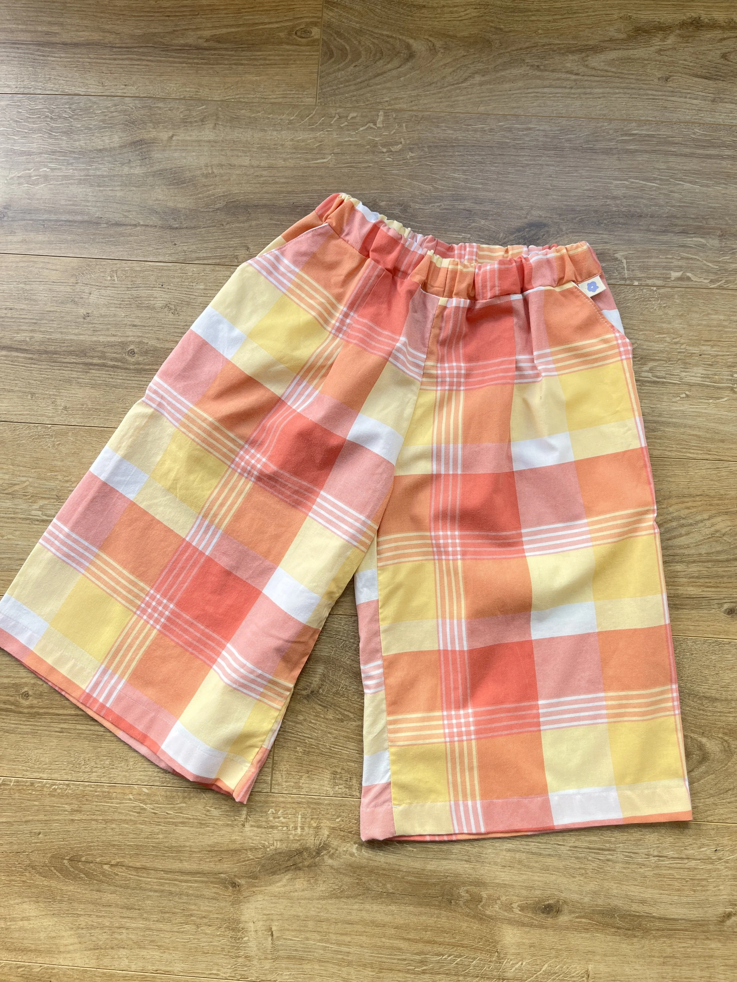 Bermuda long grands carreaux taille S-M