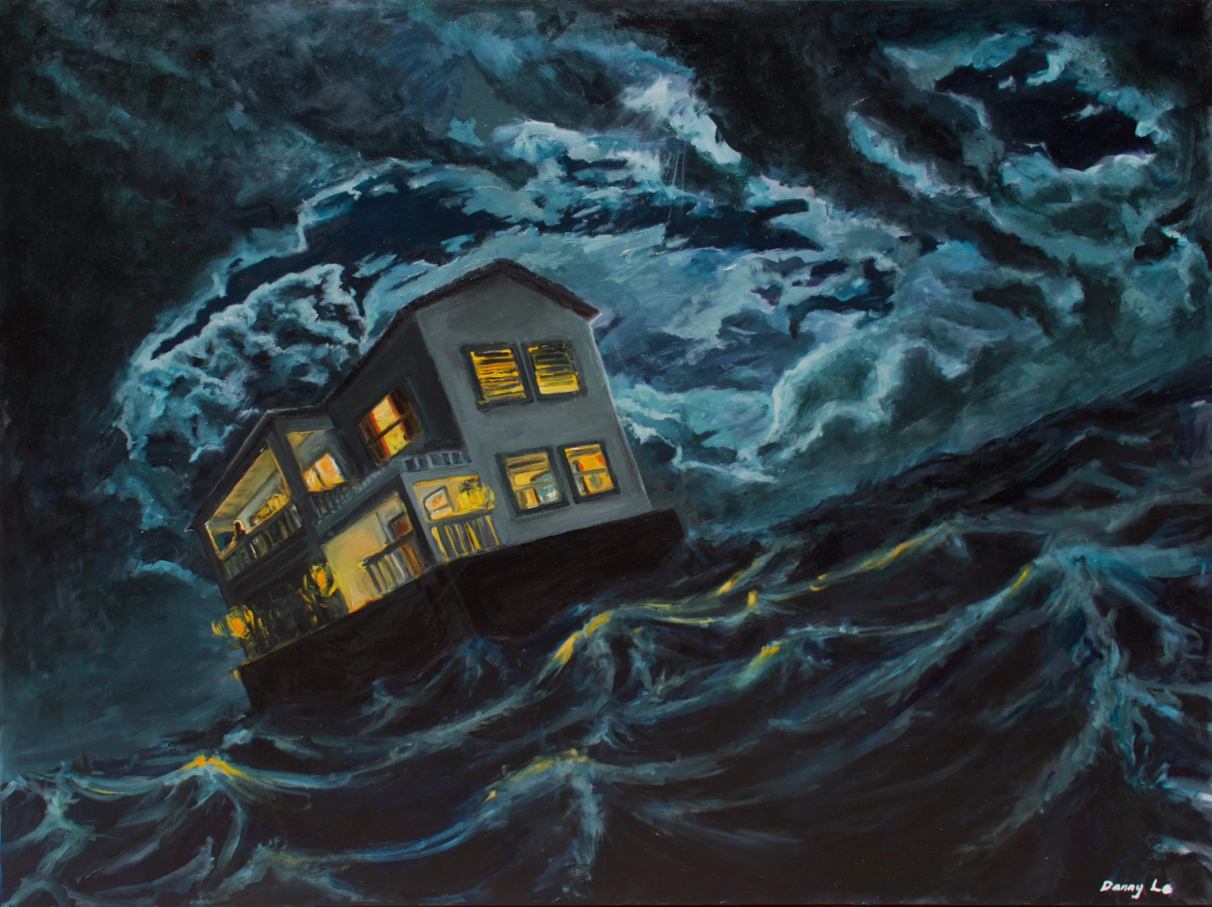Lost at Sea, Oil on Canvas, 36 by 48 inches.