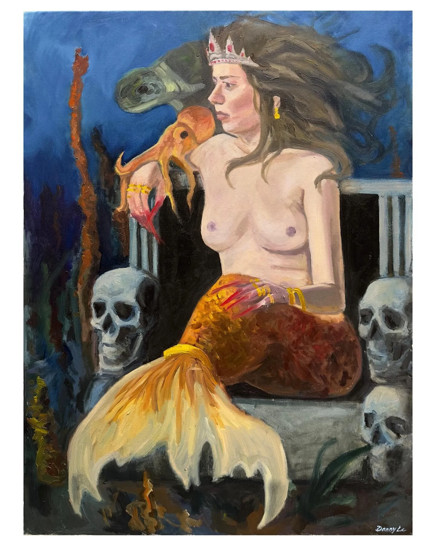 she&rsquo;s the evilllllest in all the oceans&hellip;

five-ish day figure pose! :]

40 by 30 inches; Oil on Canvas

#painting #oilpaint #oilpaintings #art #artist #mermaid #evil #figurepainting #sketch #drawing