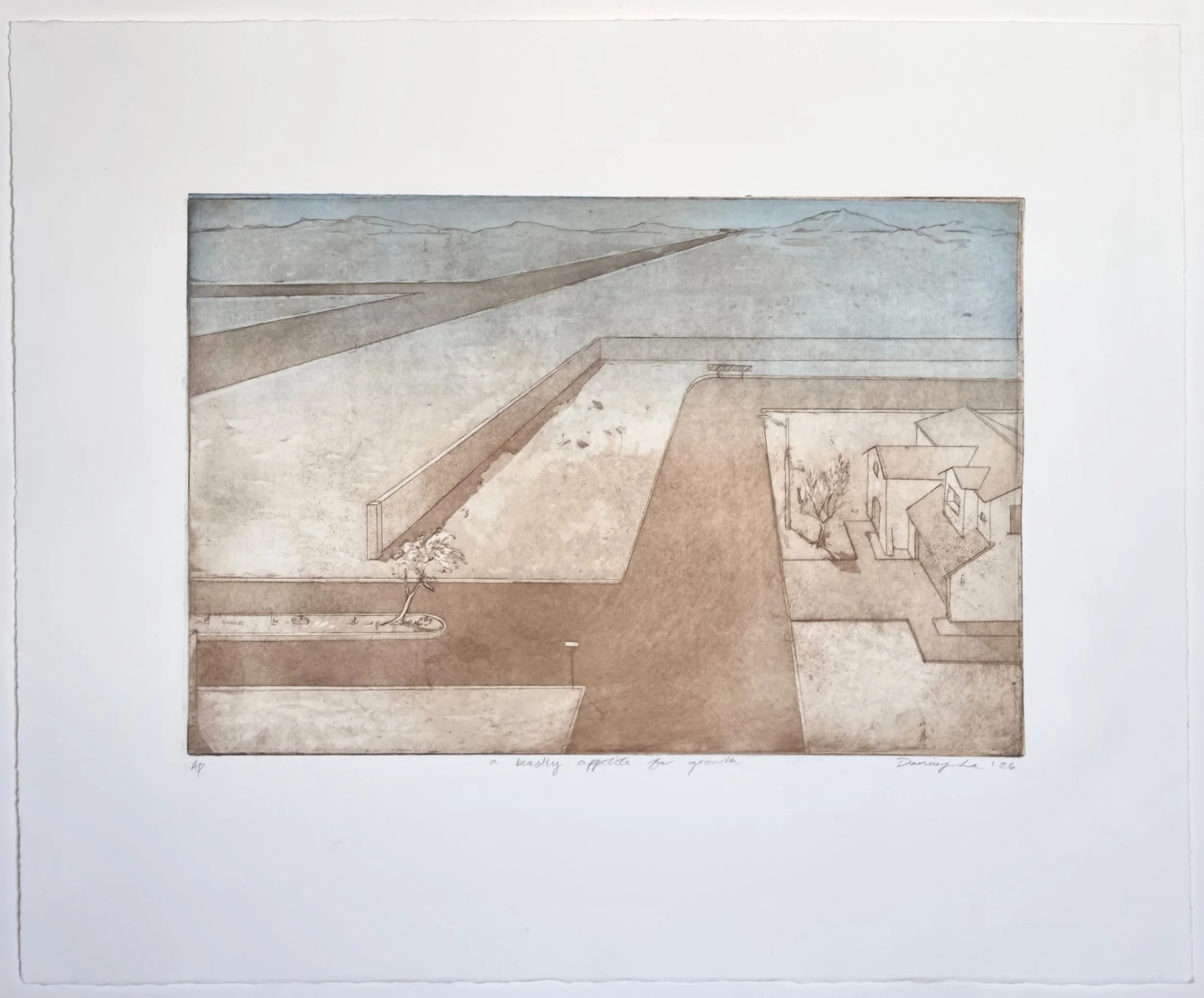 A Beastly Appetite for Growth, Line Etch and Aquatint on Paper, 20 by 25 inches.