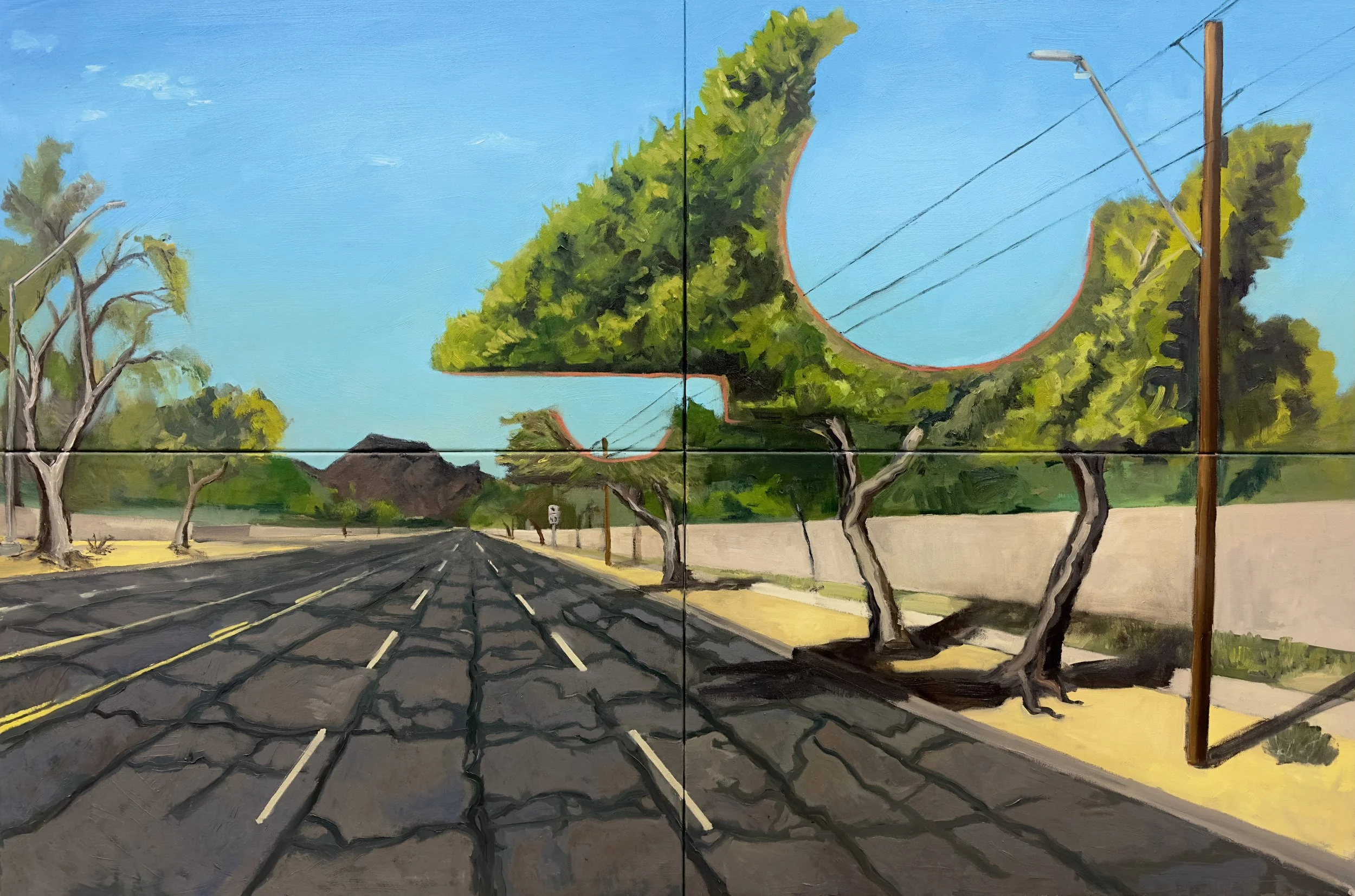 Meeting Points, Oil on Canvas, 48 by 72 inches.