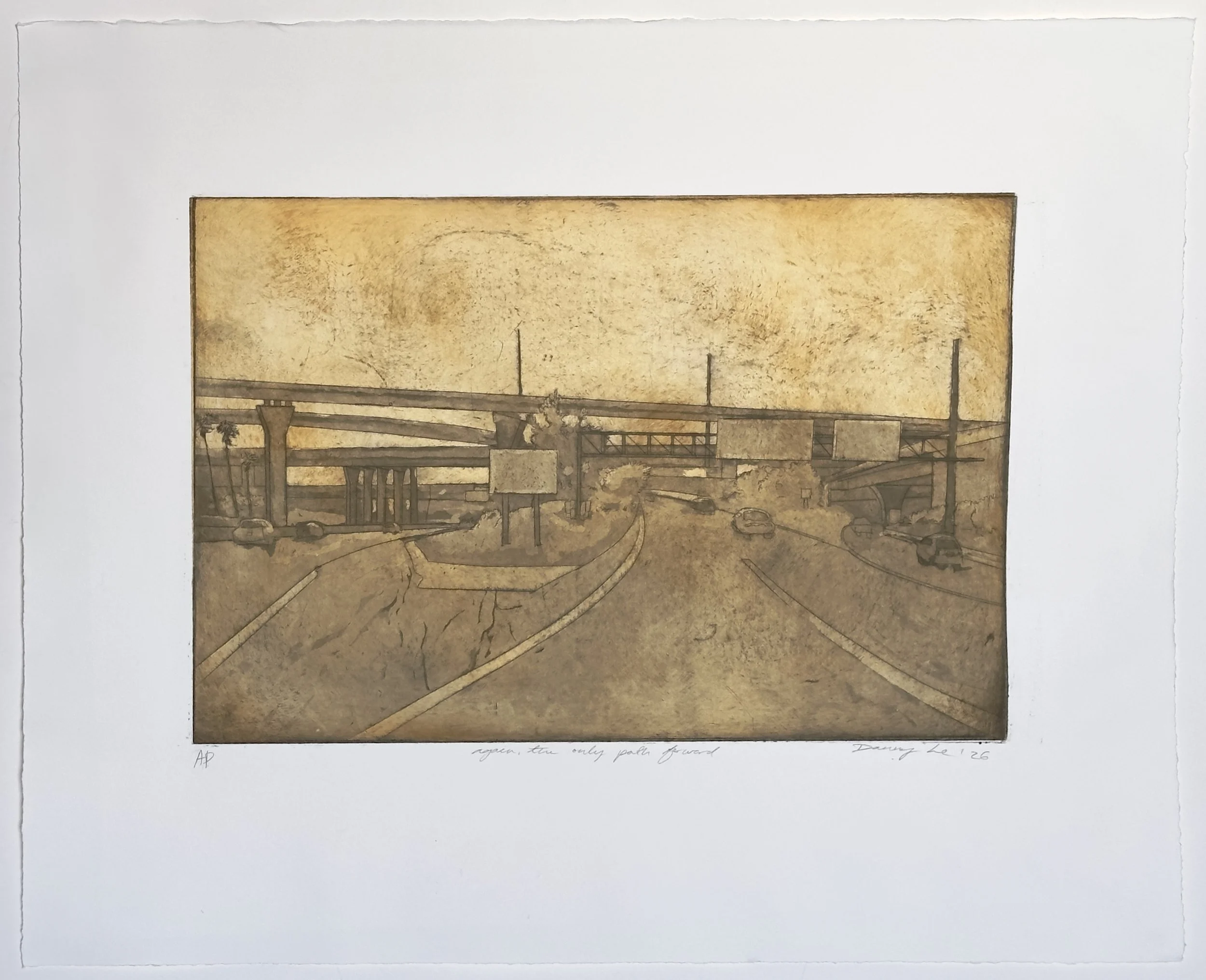 Again, The Only Path Forward, Line Etch and Aquatint on Paper, 20 by 25 inches.