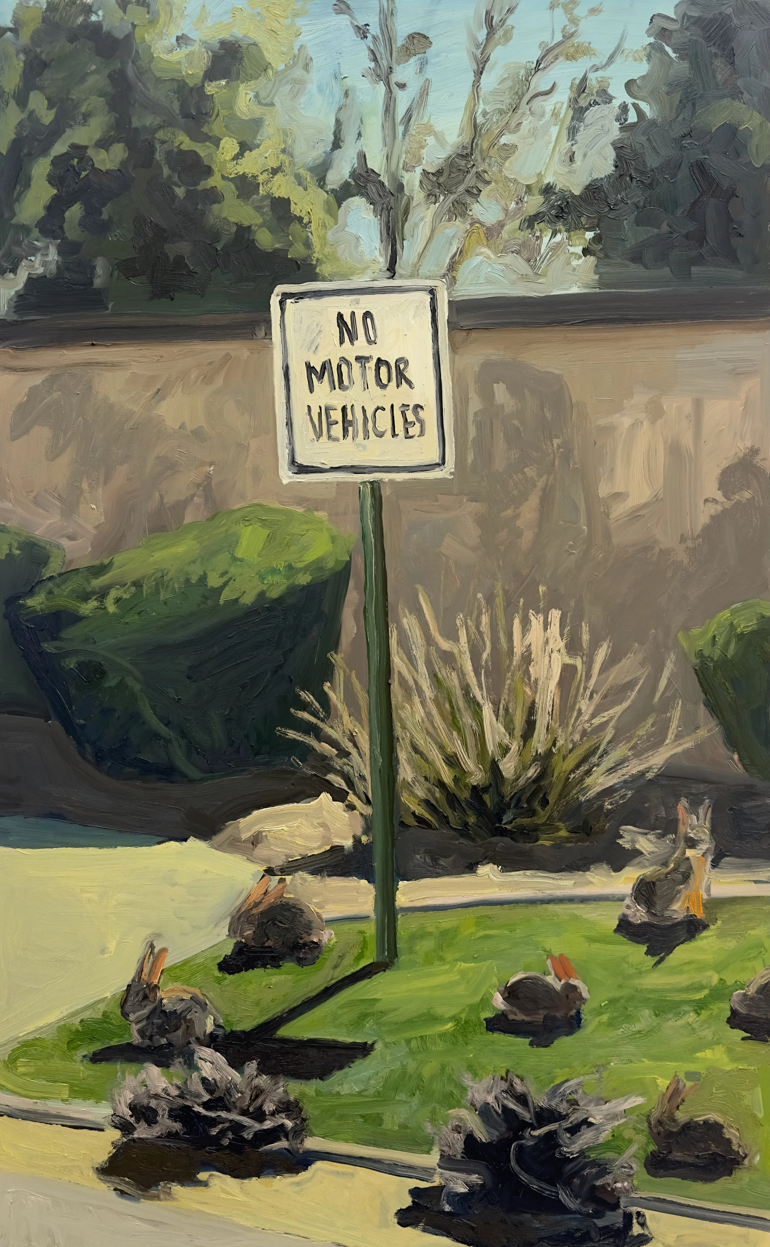 No Tolerance, Oil on Vellum, 40 by 25 inches.