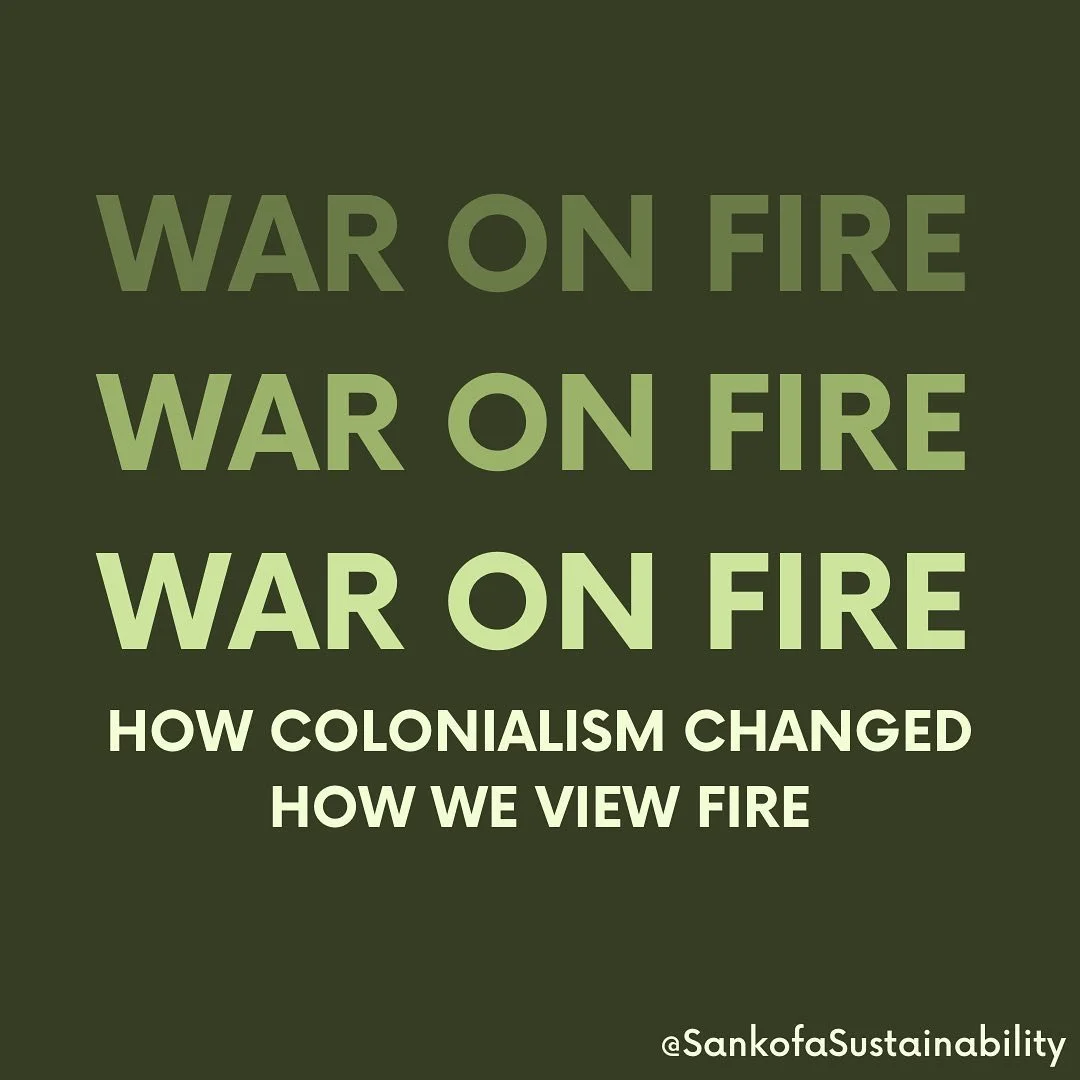 Now that it is fire season, let&rsquo;s talk about how colonialism has changed how we view fire and cultural burnings. 

#SankofaSustainabilityCollective #SankofaSustainability #Sustainability #Sankofa #Environmentalism #Activism #EnvironmentalJustic