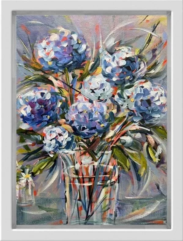  Hydrangeas 2 Acrylic Framed 42 x 32cm