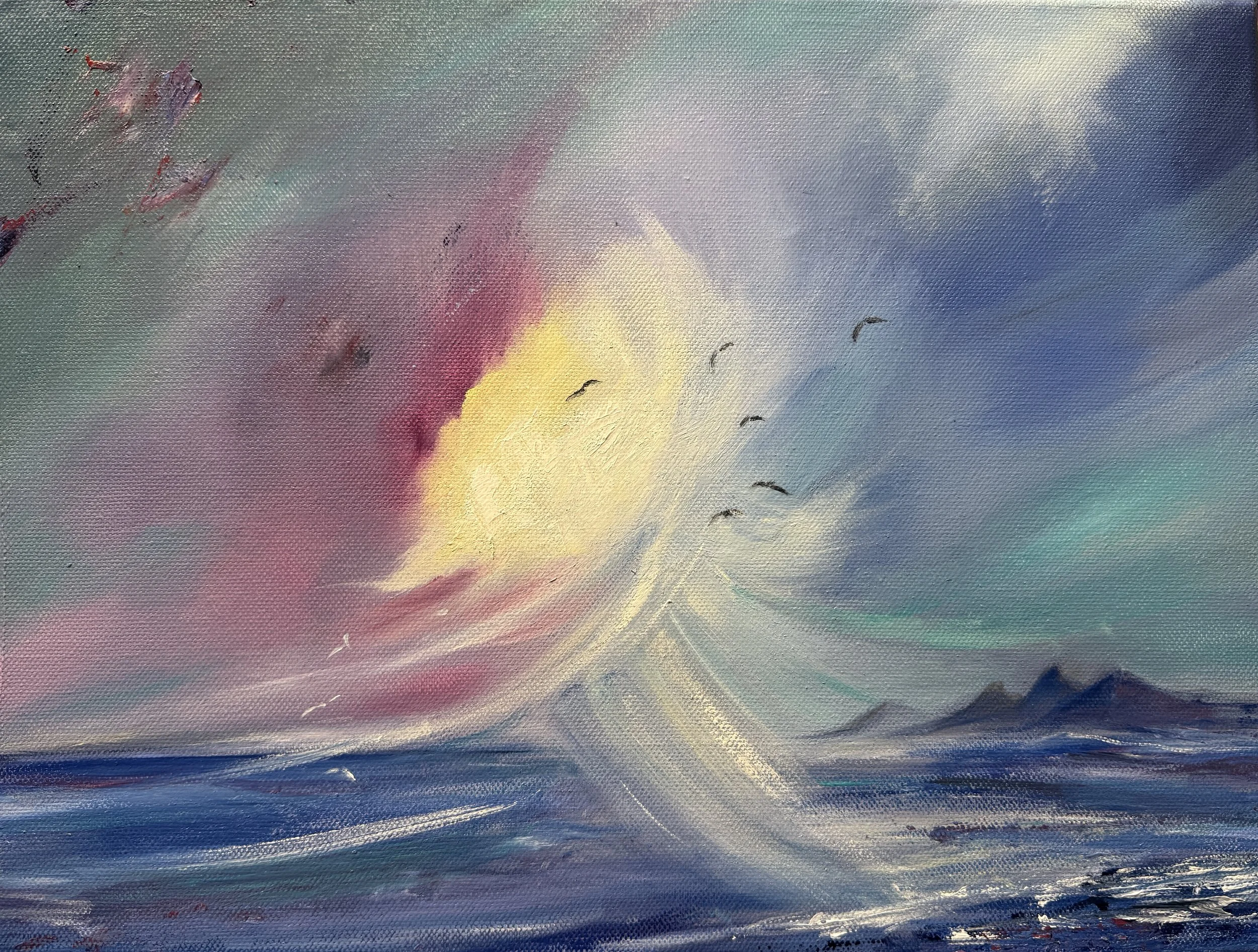 Wave Keepers Breath Oil on deep canvas. 30 x 40cm £125.00 Sold