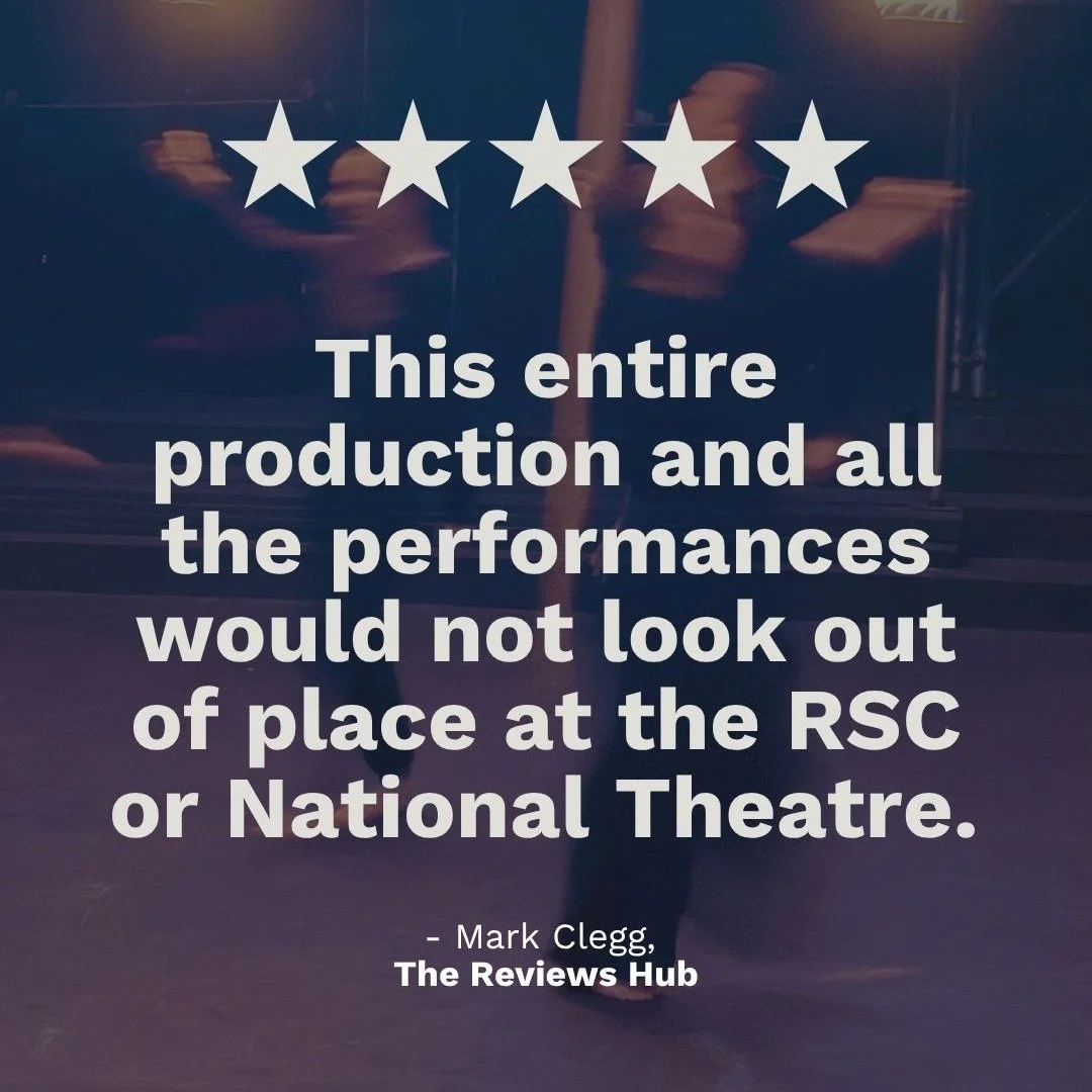 ⭐⭐⭐⭐⭐

Get thee to Horden!

What was the verdict of Mark Clegg of @thereviewshub when he came to watch a performance of The Tragicall Historie of Hamlet.

Head over to their website to read more about his thoughts, spoiler alert - he did not disagree