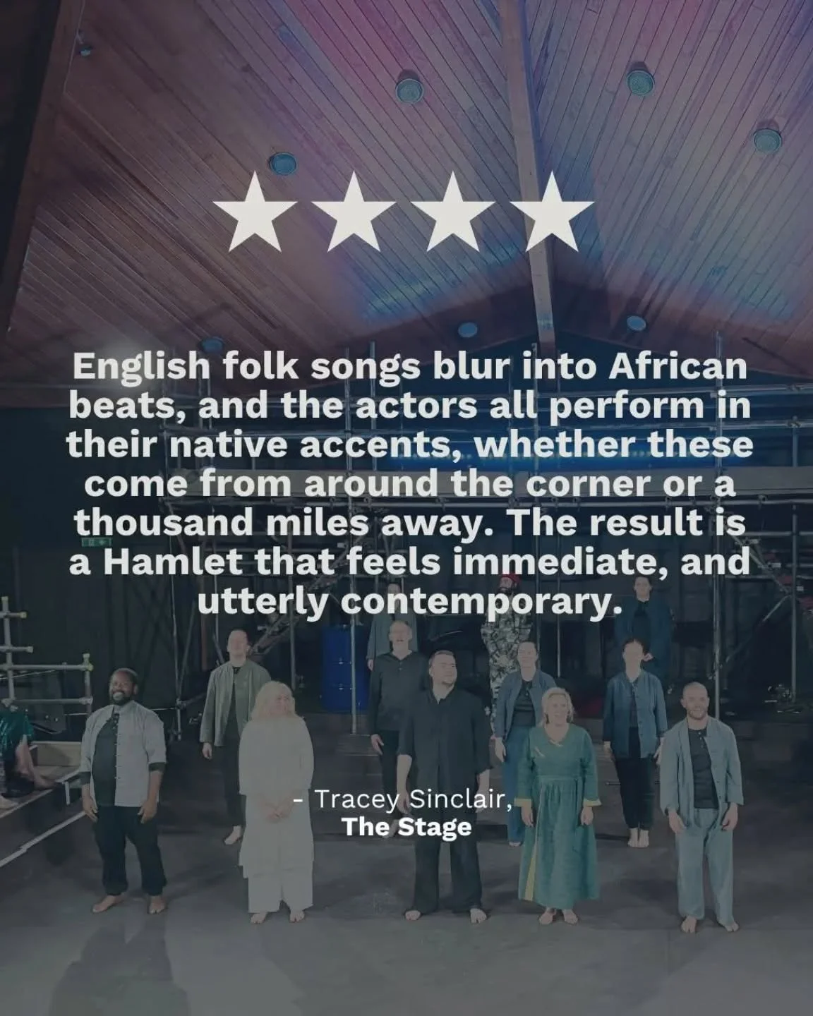 ⭐⭐⭐⭐

Immediate and utterly contemporary are some of @traceysinclair23 's thoughts as she reviewed The Tragically Historie of Hamlet for @thestageuk 

Five more days of shows this week before Hamlet disappears from Horden. Tickets are still available