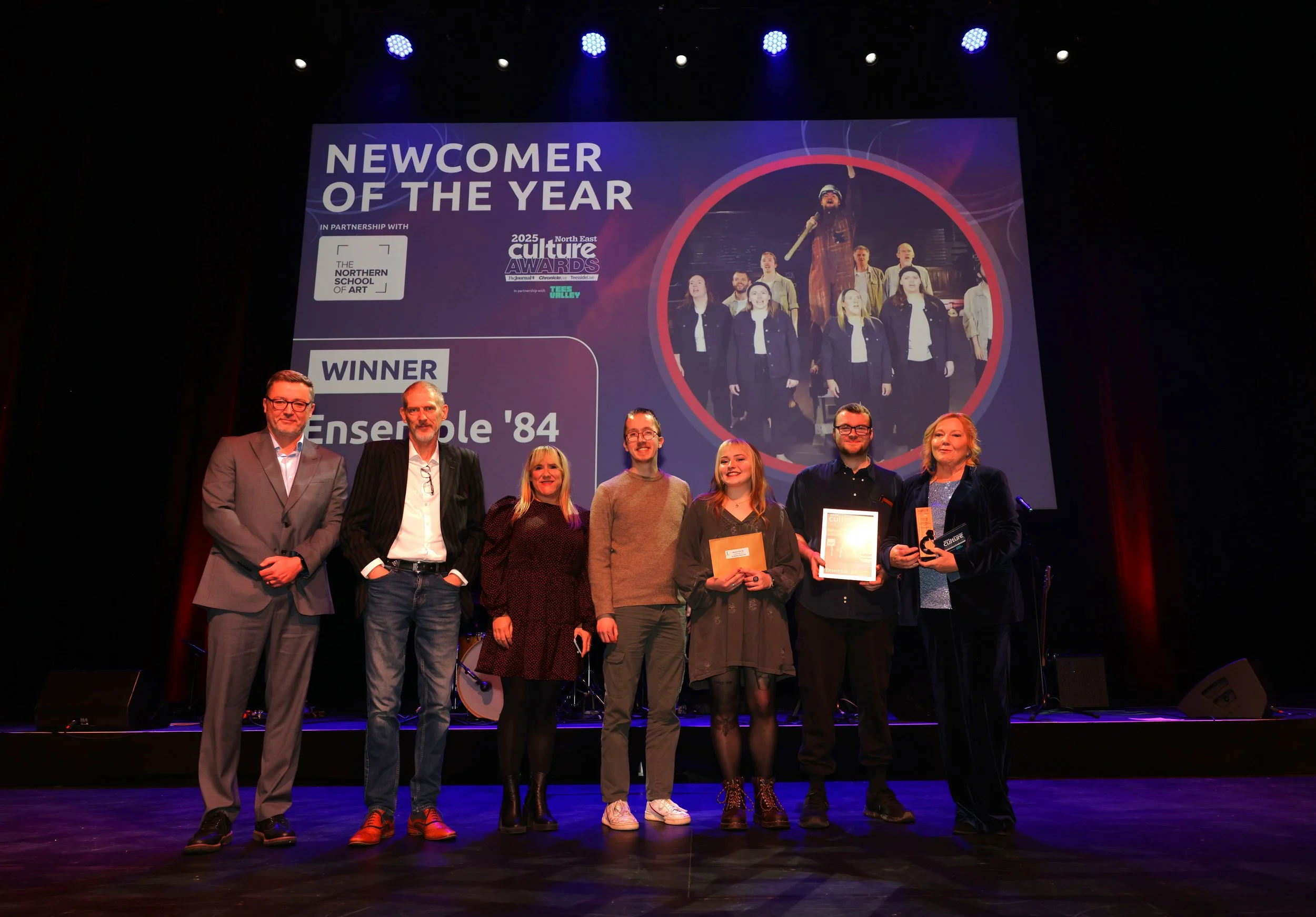 Ensemble 84 winning Newcomer of the year at the 2025 North East Culture Awards