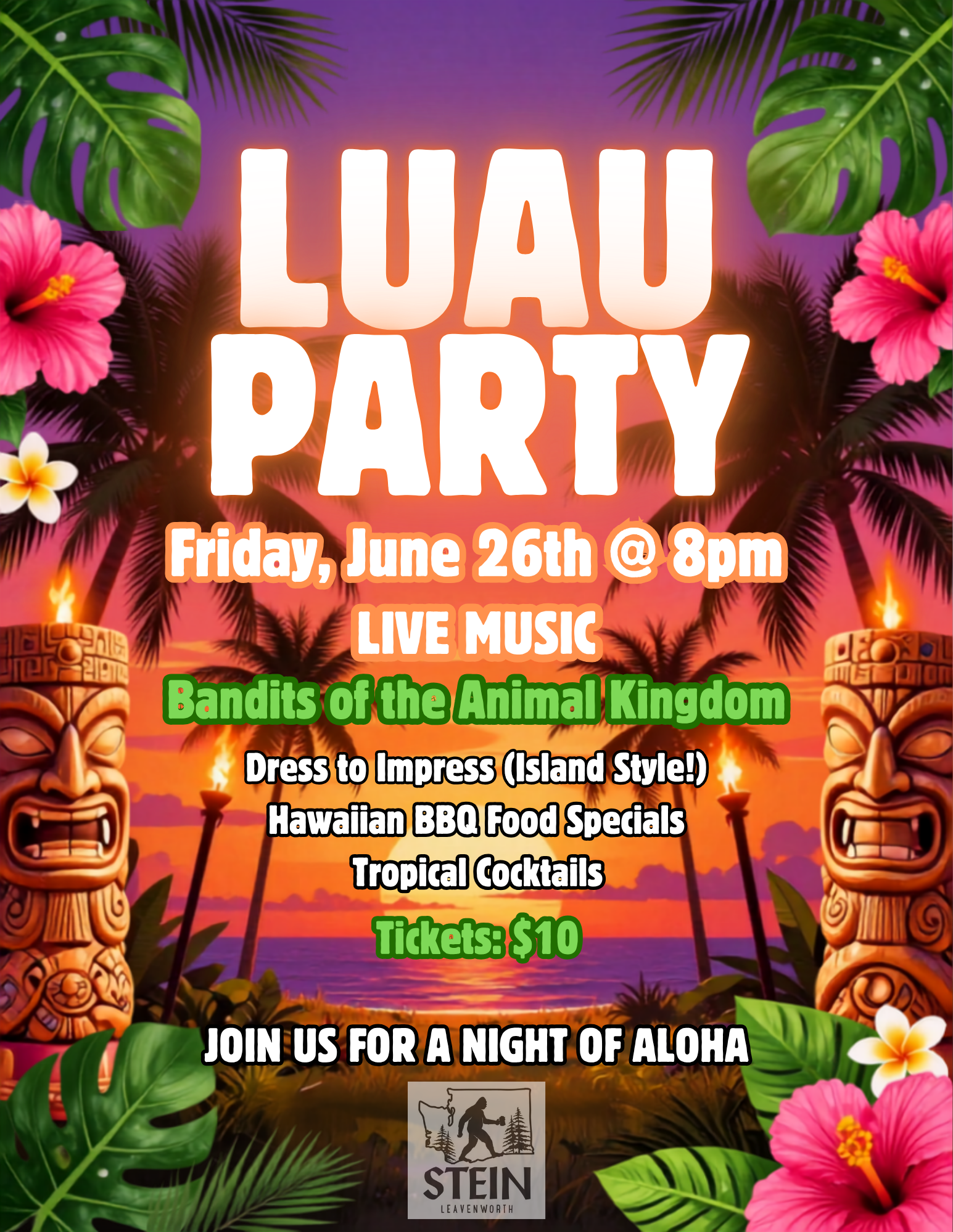 Luau Party &amp; Bandits of the Animal Kingdom