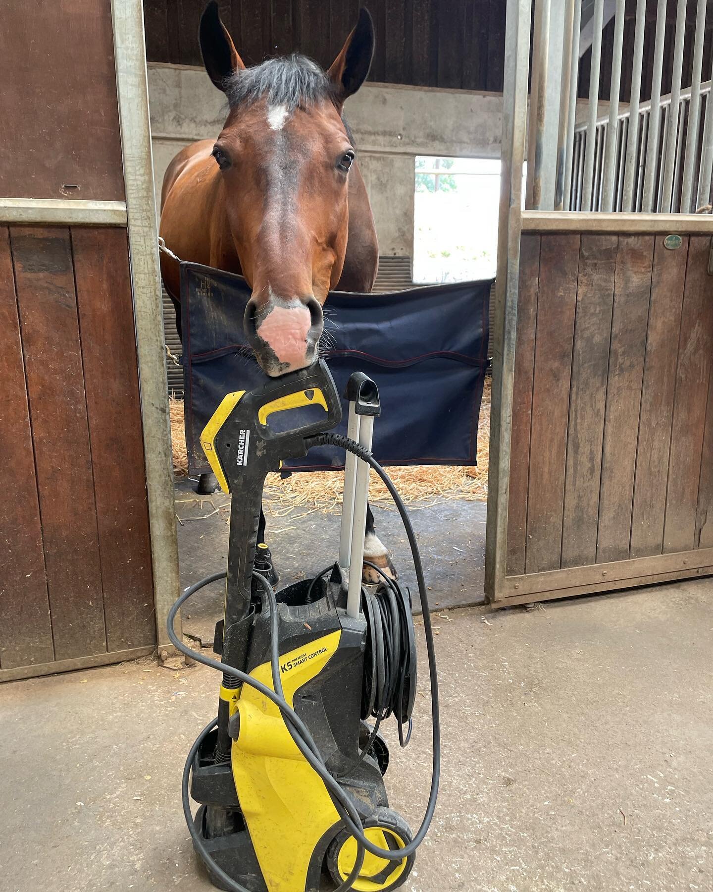 Karcher pressure washer, powered by real horsepower. @karcher_uk #horsepower #karcherclean #karcheruk #springcleaning